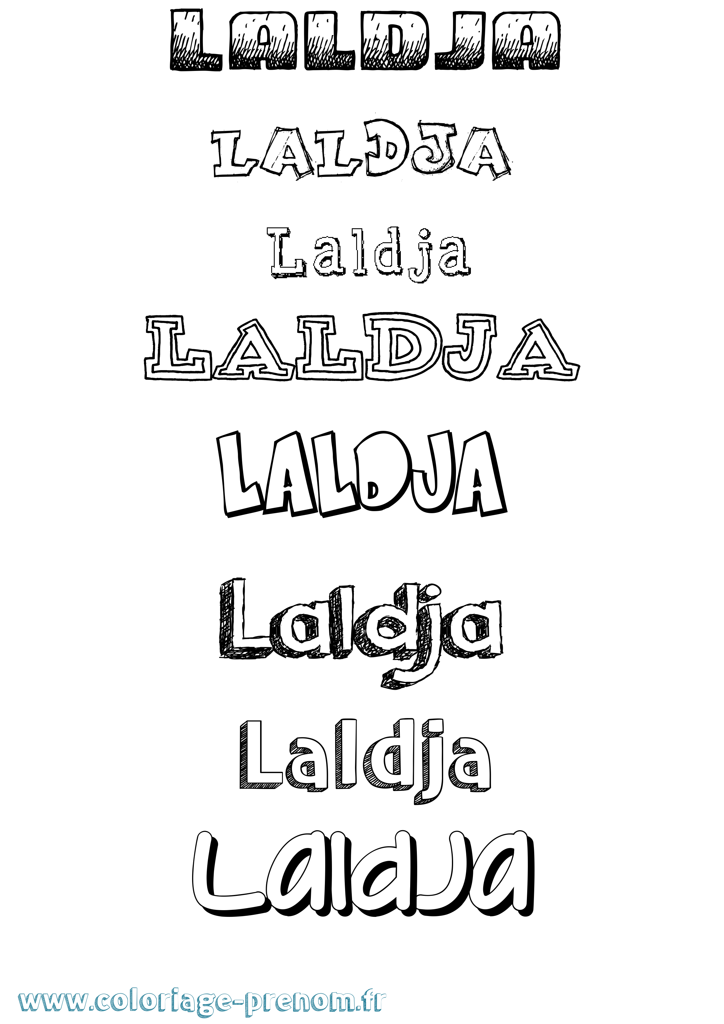 Coloriage Laldja Dessiné Coloriage prénom Laldja Dessiné