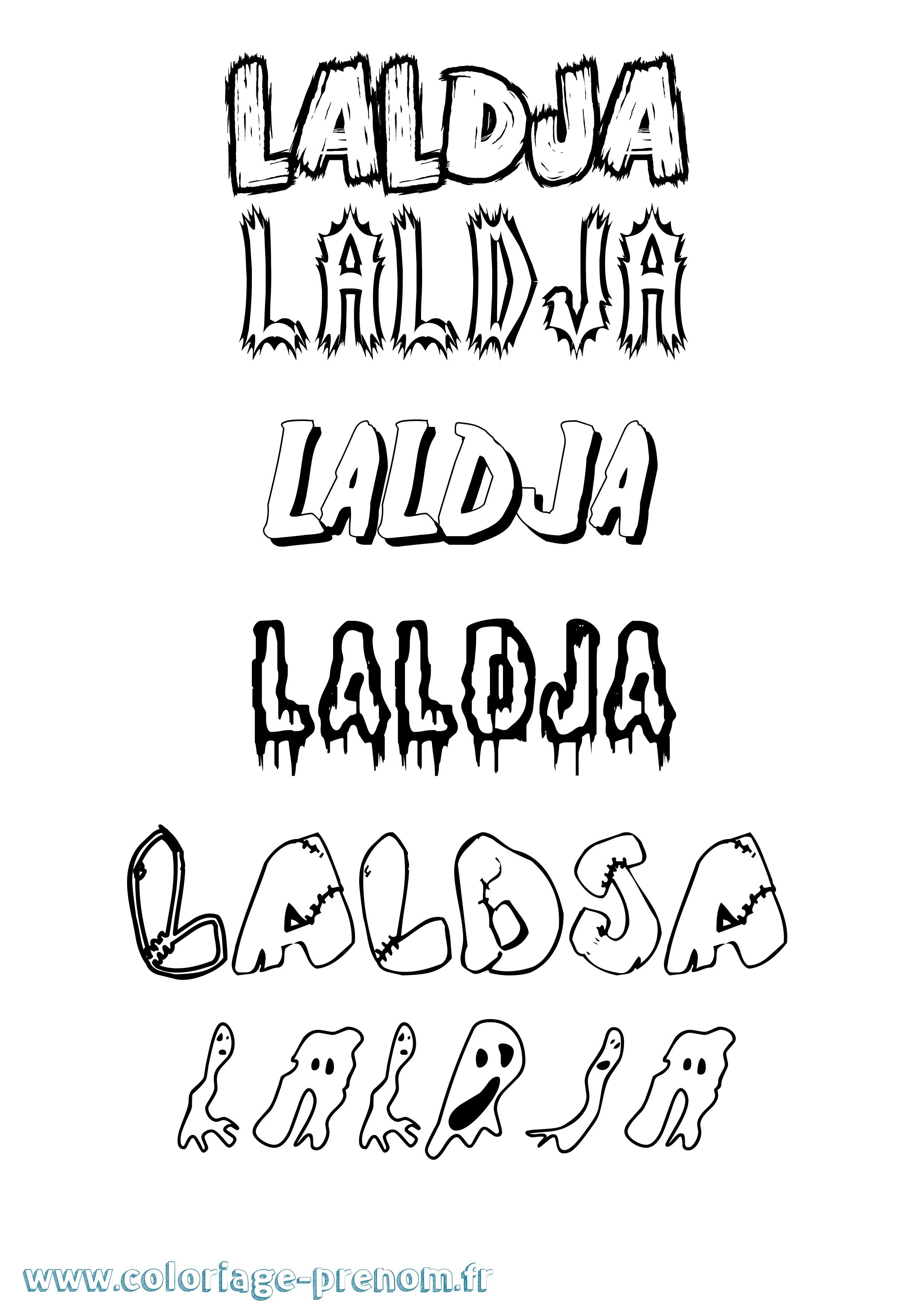 Coloriage Laldja Frisson Coloriage prénom Laldja Frisson