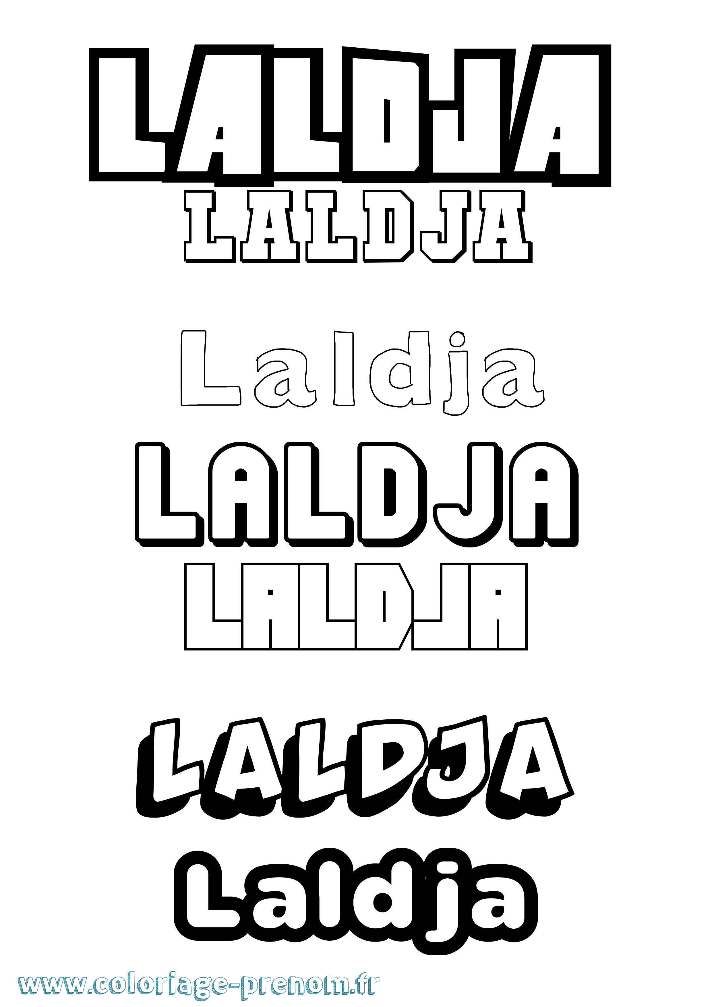 Coloriage prénom Laldja Simple
