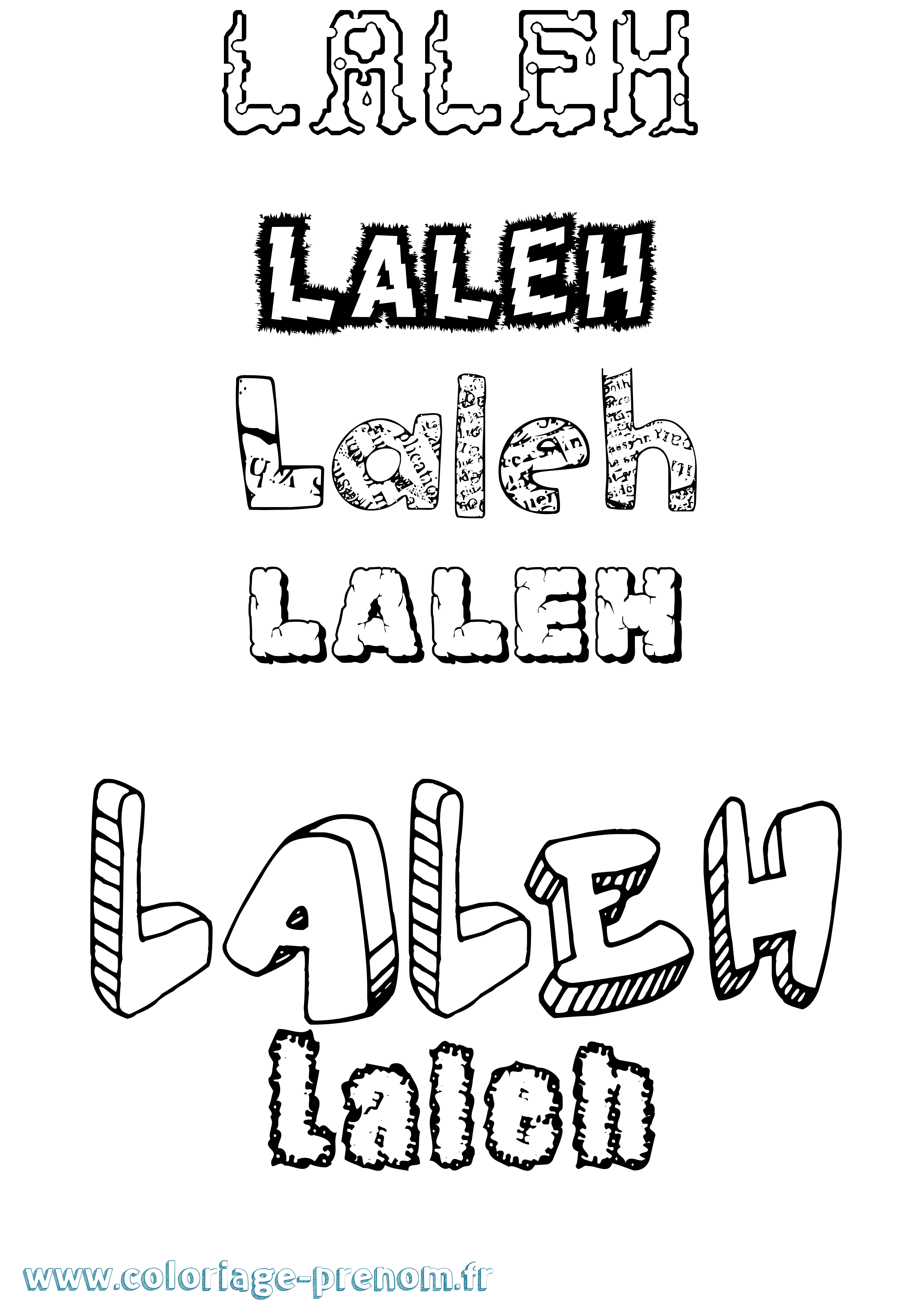Coloriage prénom Laleh Destructuré
