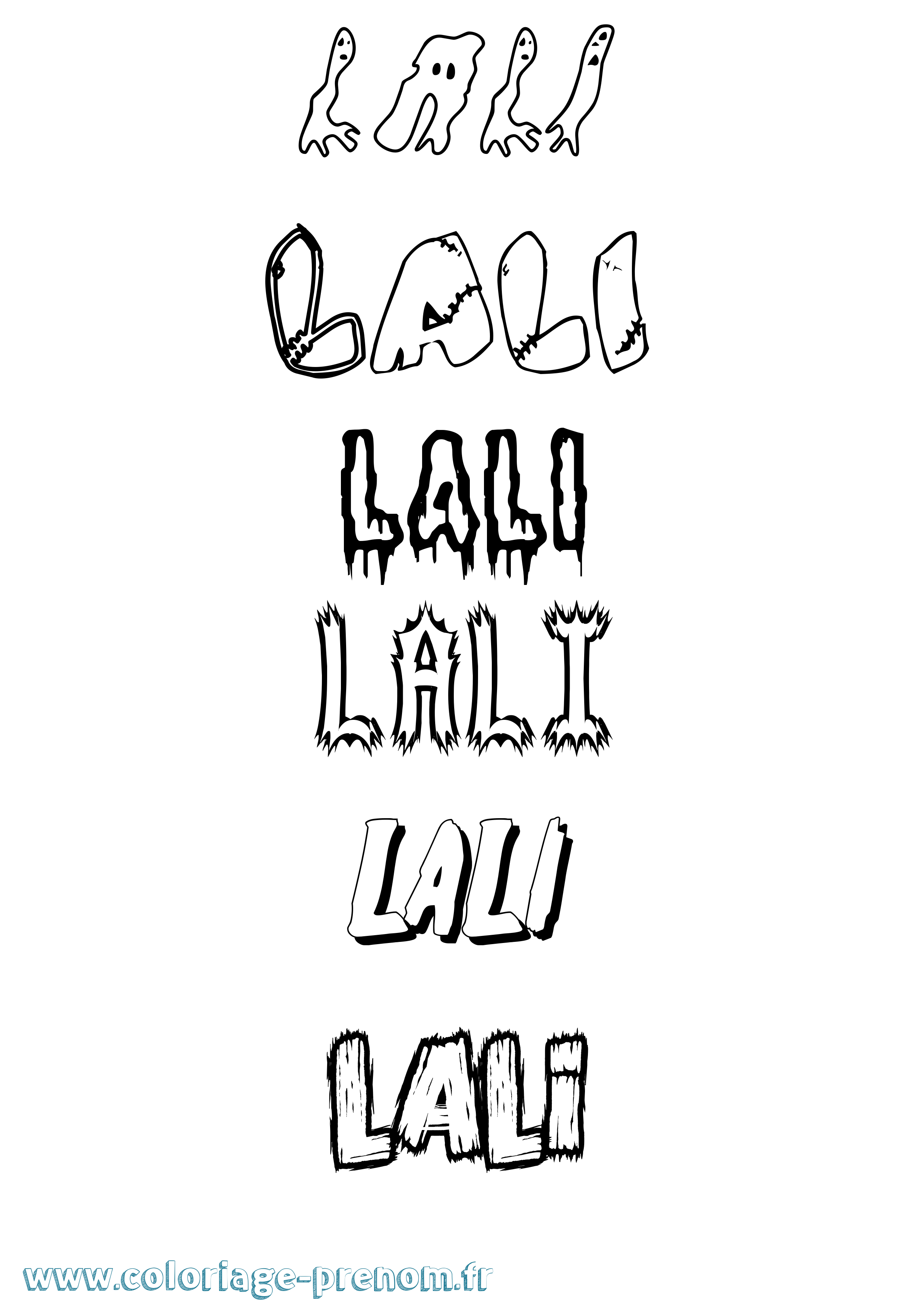 Coloriage Lali Frisson Coloriage prénom Lali Frisson