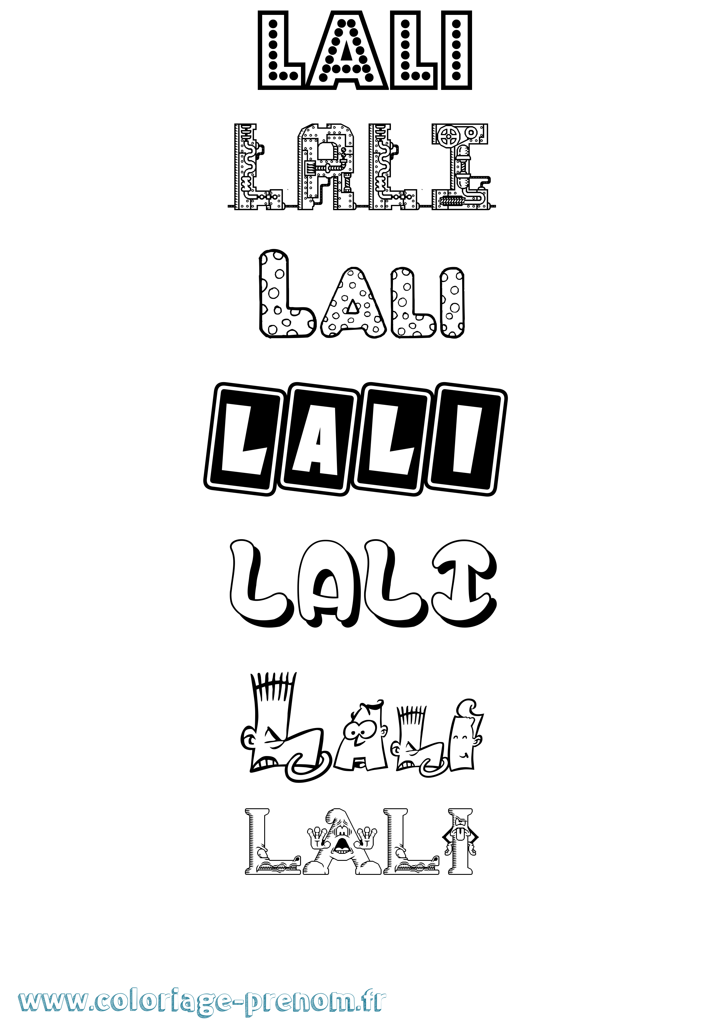 Coloriage Lali Fun Coloriage prénom Lali Fun