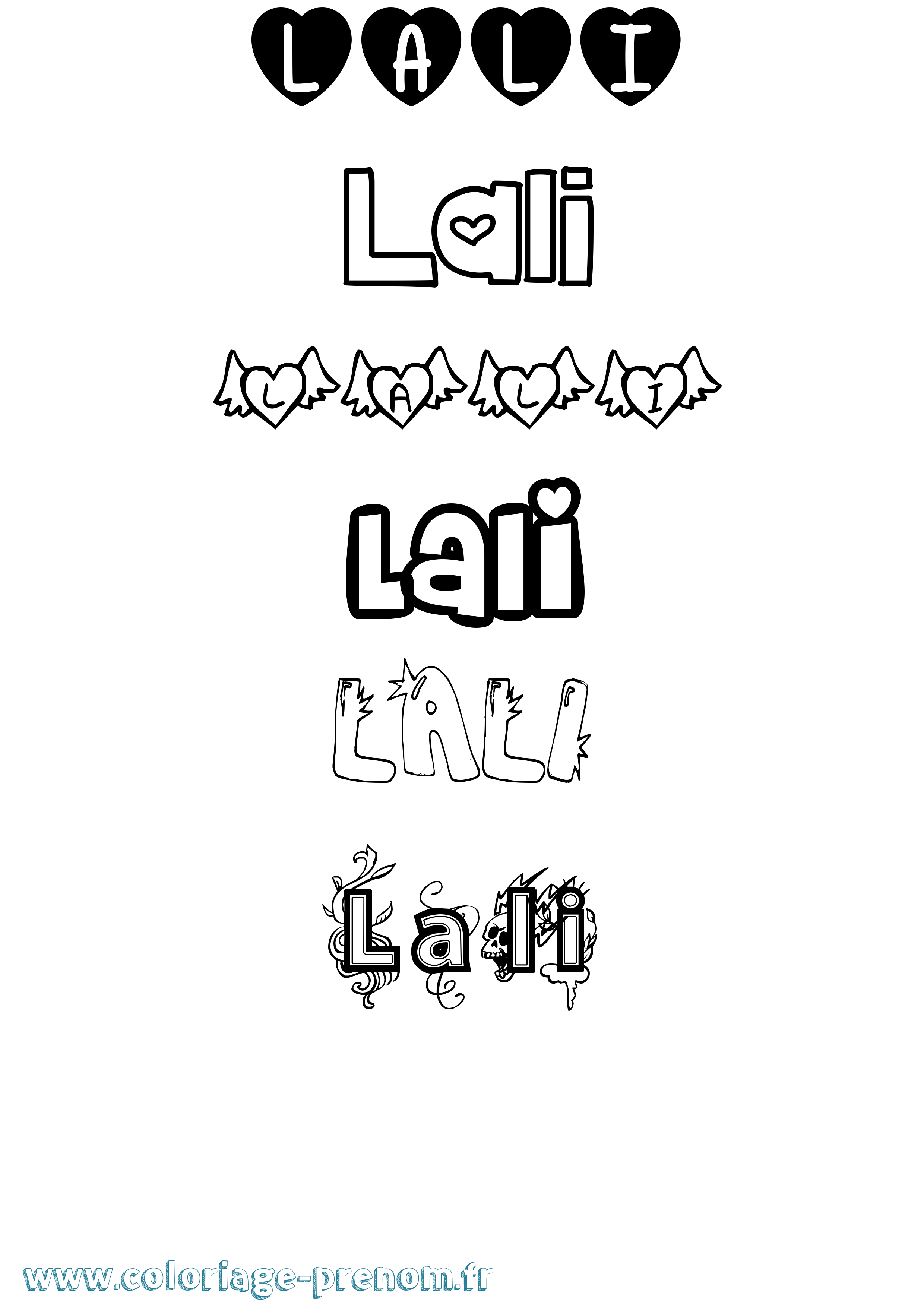 Coloriage Lali Girly Coloriage prénom Lali Girly
