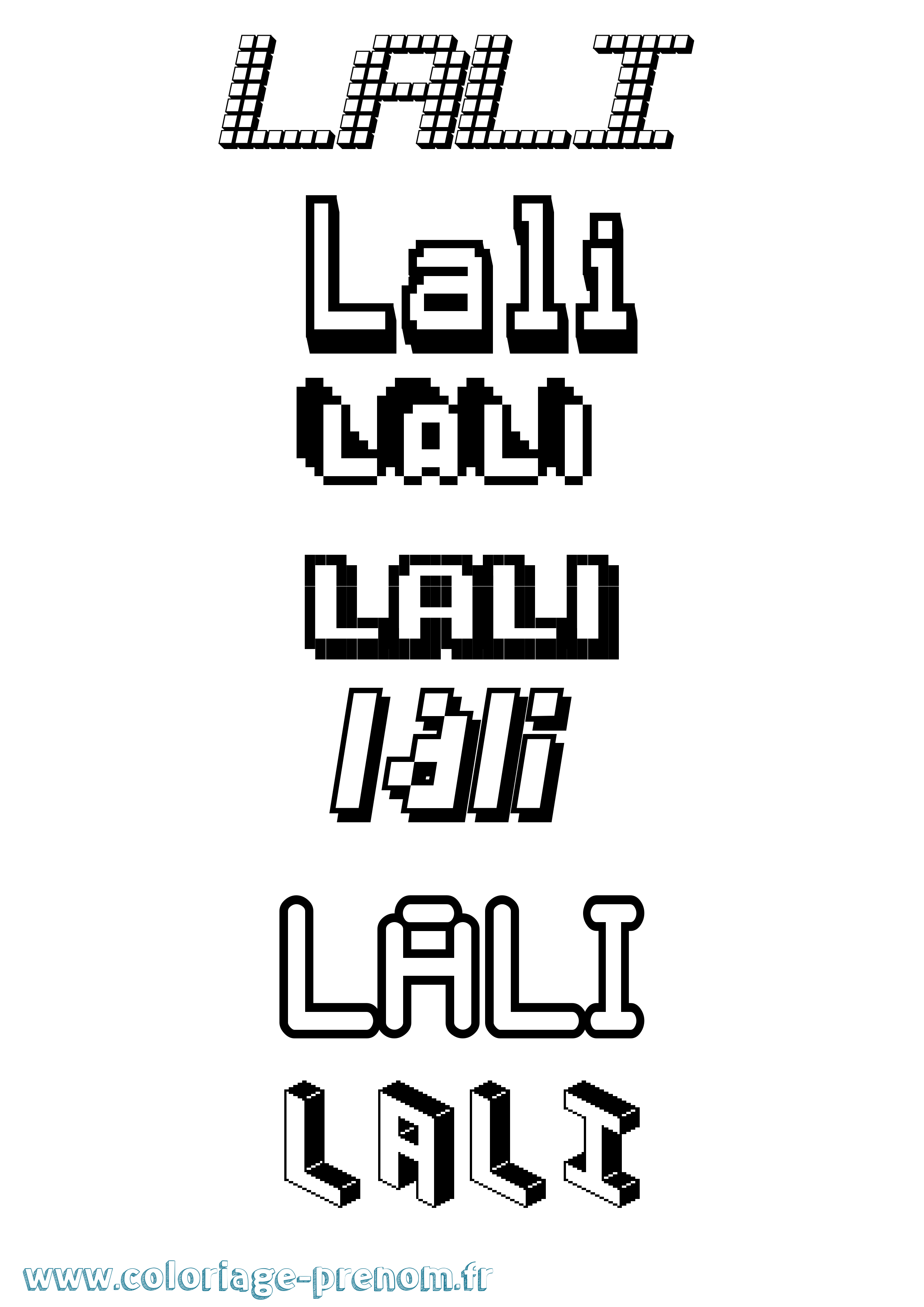 Coloriage Lali Pixel Coloriage prénom Lali Pixel