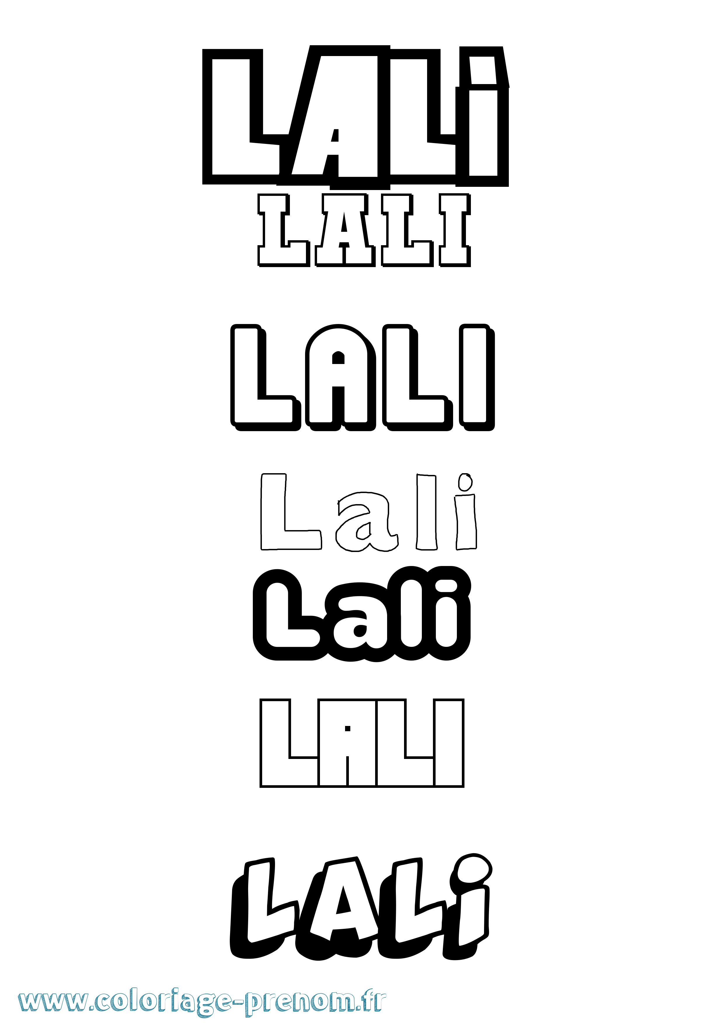 Coloriage Lali Simple Coloriage prénom Lali Simple