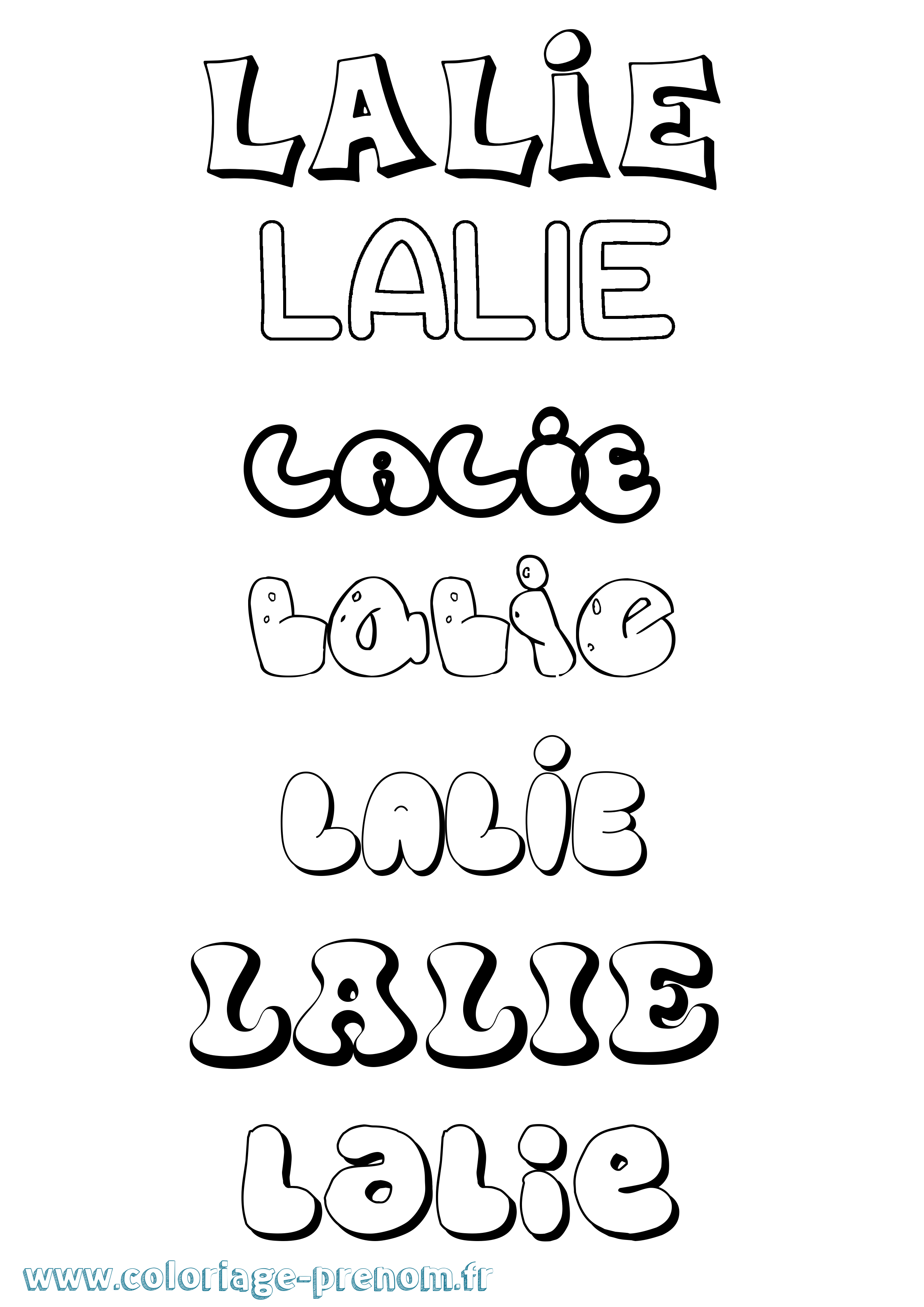 Coloriage prénom Lalie Bubble
