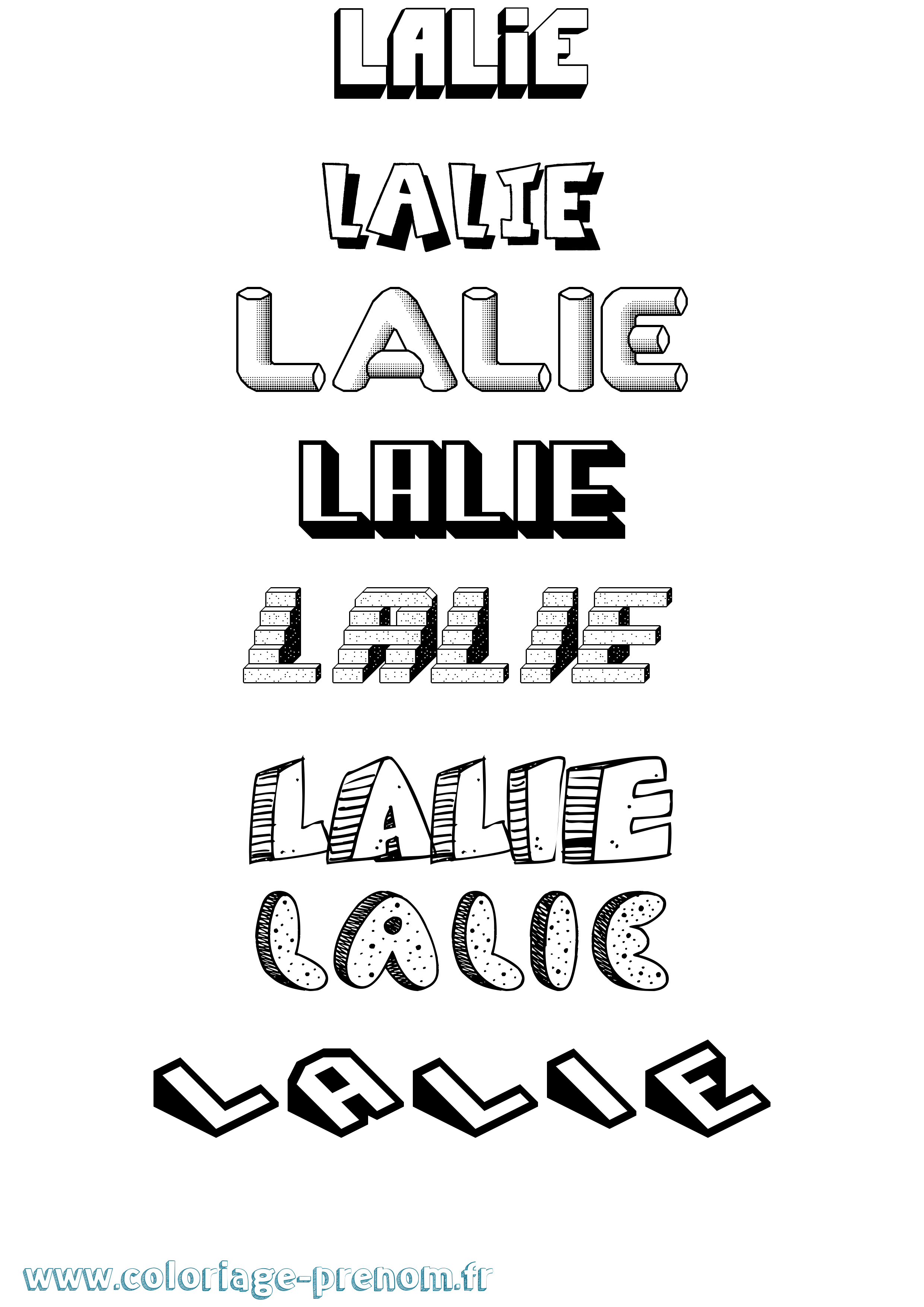 Coloriage prénom Lalie Effet 3D
