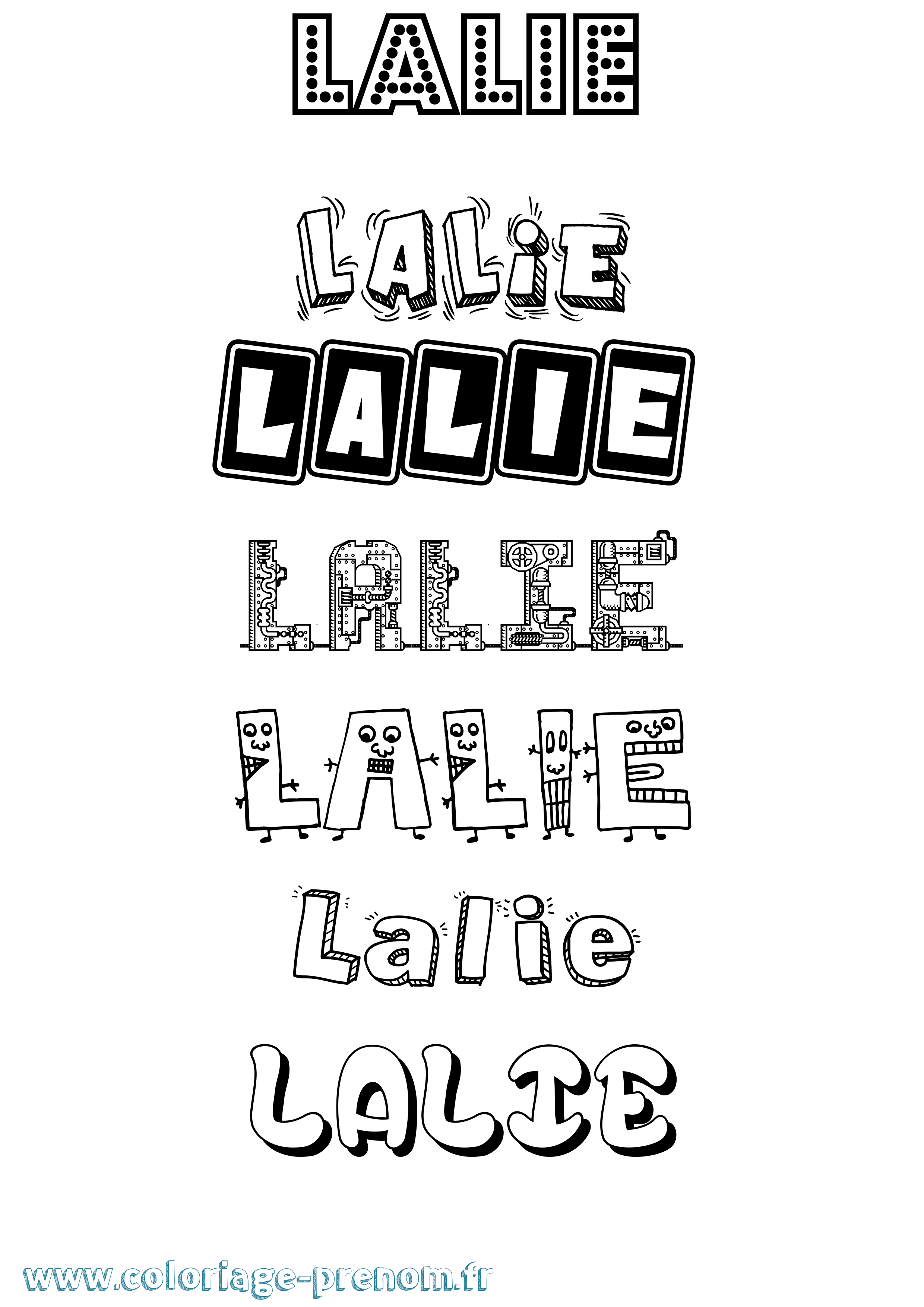 Coloriage prénom Lalie Fun