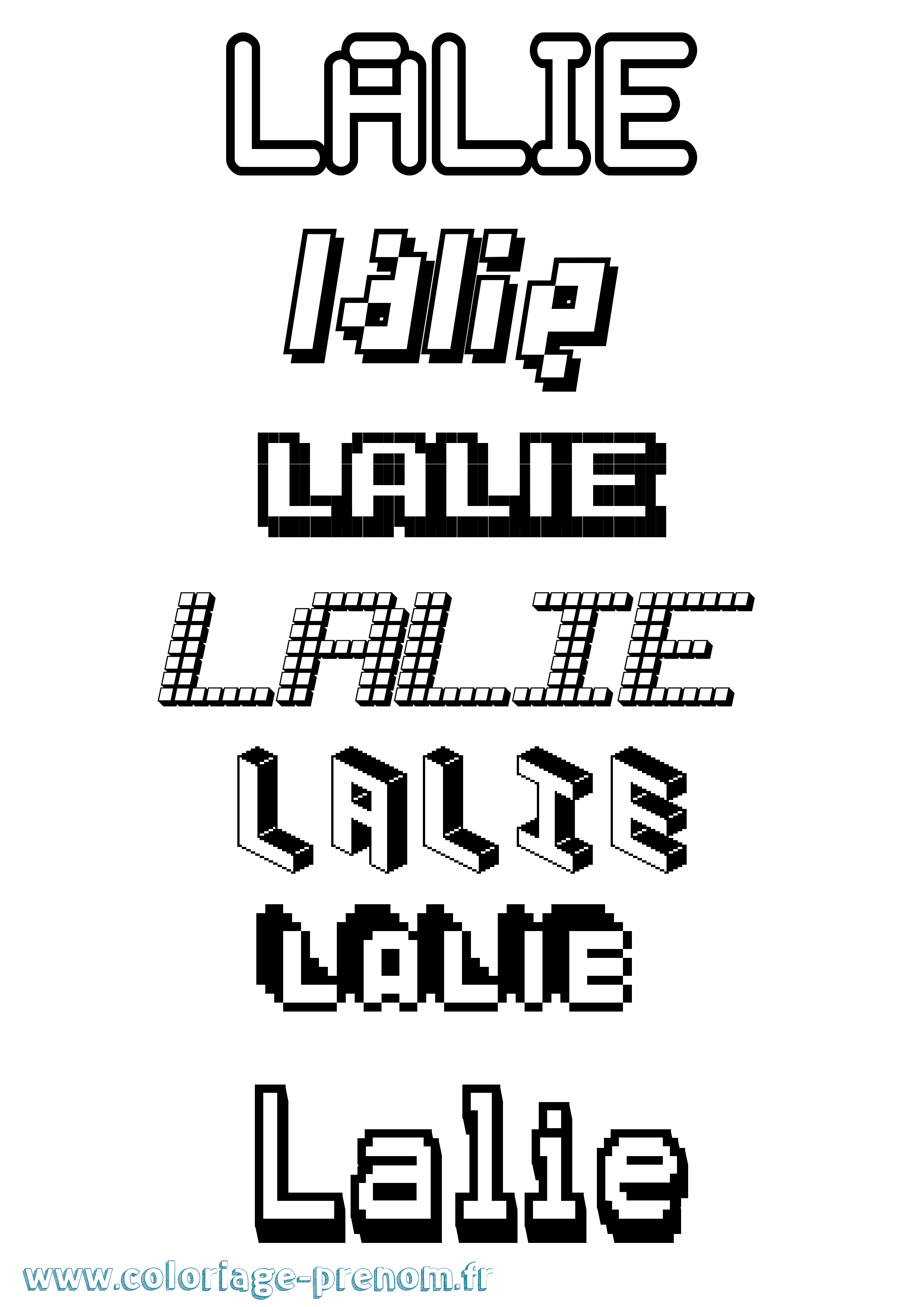 Coloriage prénom Lalie Pixel