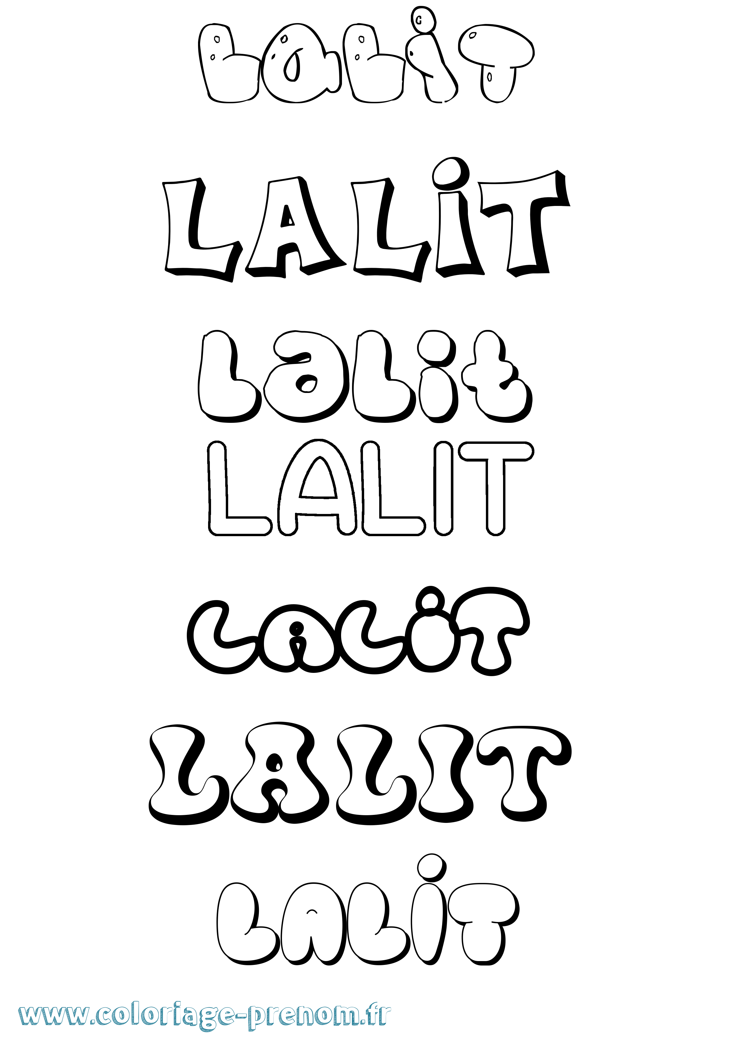 Coloriage Lalit Bubble Coloriage prénom Lalit Bubble