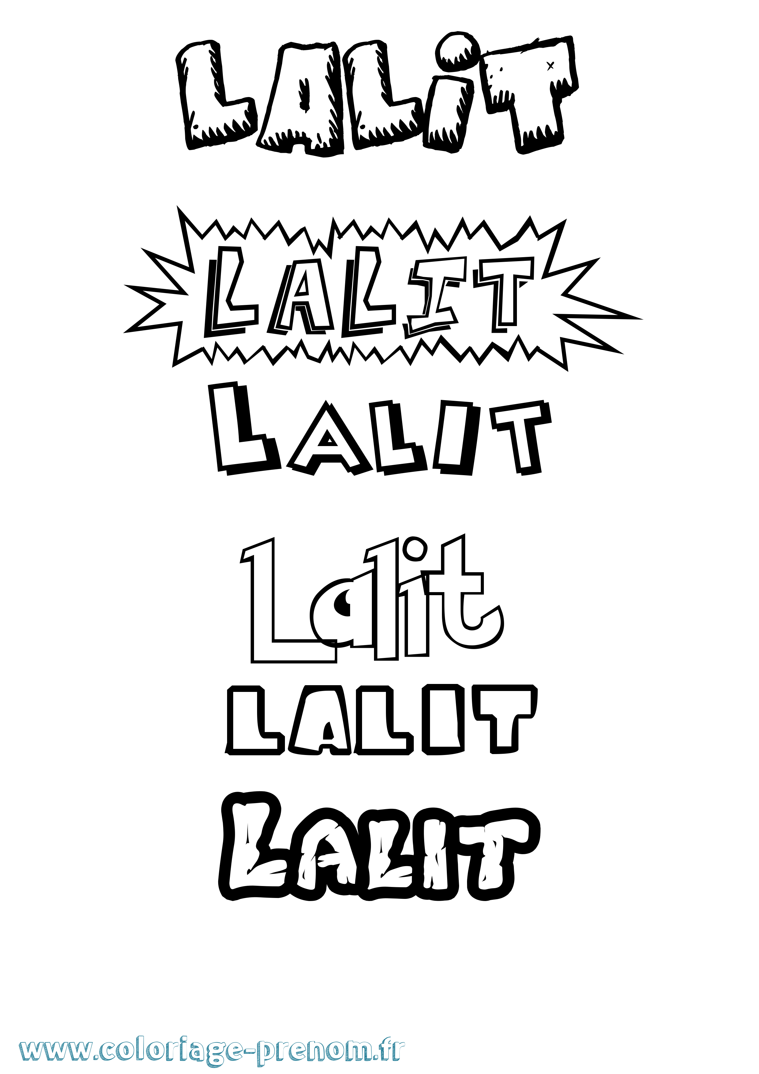 Coloriage Lalit Dessin Animé Coloriage prénom Lalit Dessin Animé