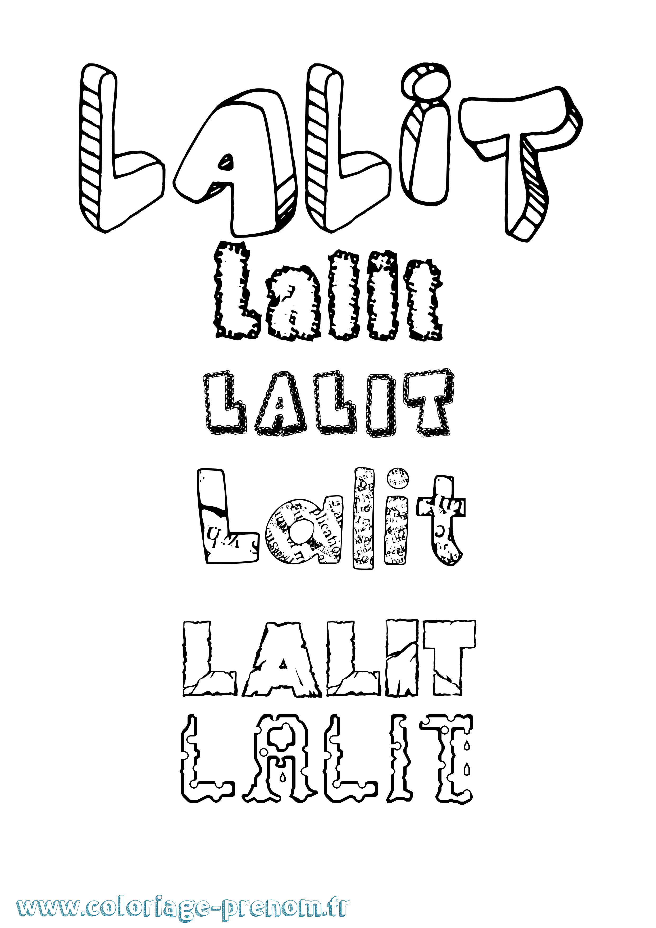 Coloriage Lalit Destructuré Coloriage prénom Lalit Destructuré