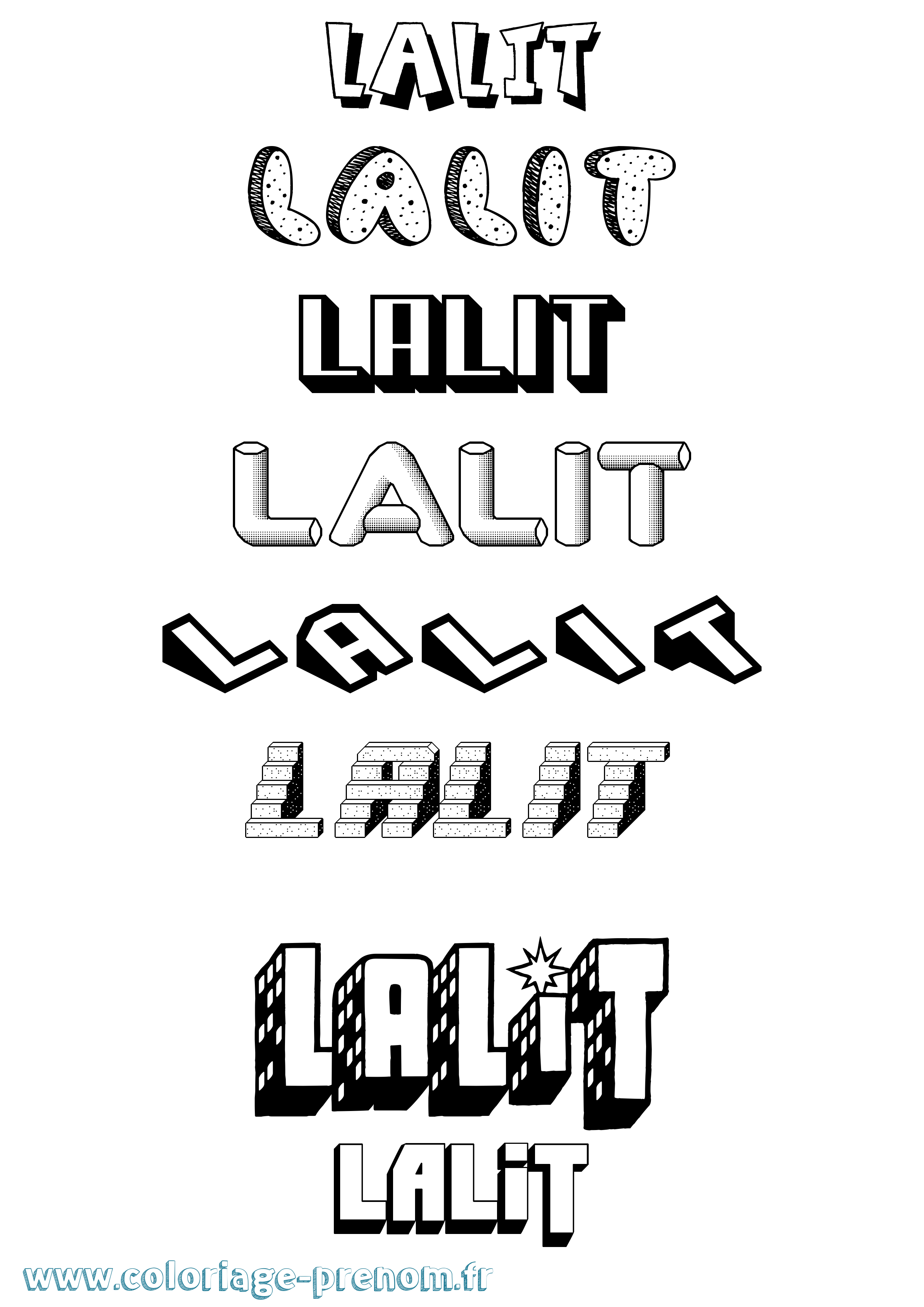 Coloriage Lalit Effet 3D Coloriage prénom Lalit Effet 3D
