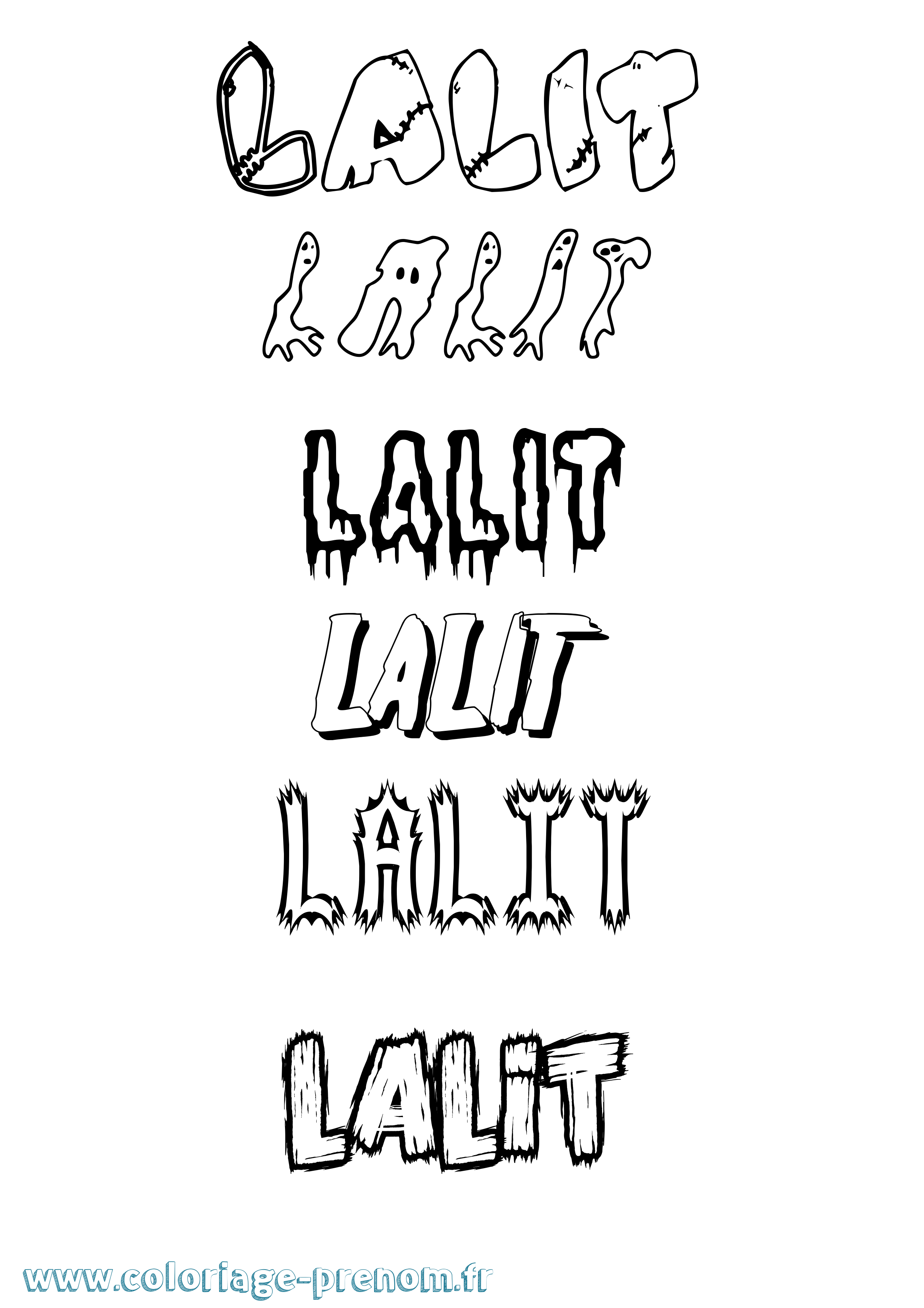 Coloriage Lalit Frisson Coloriage prénom Lalit Frisson