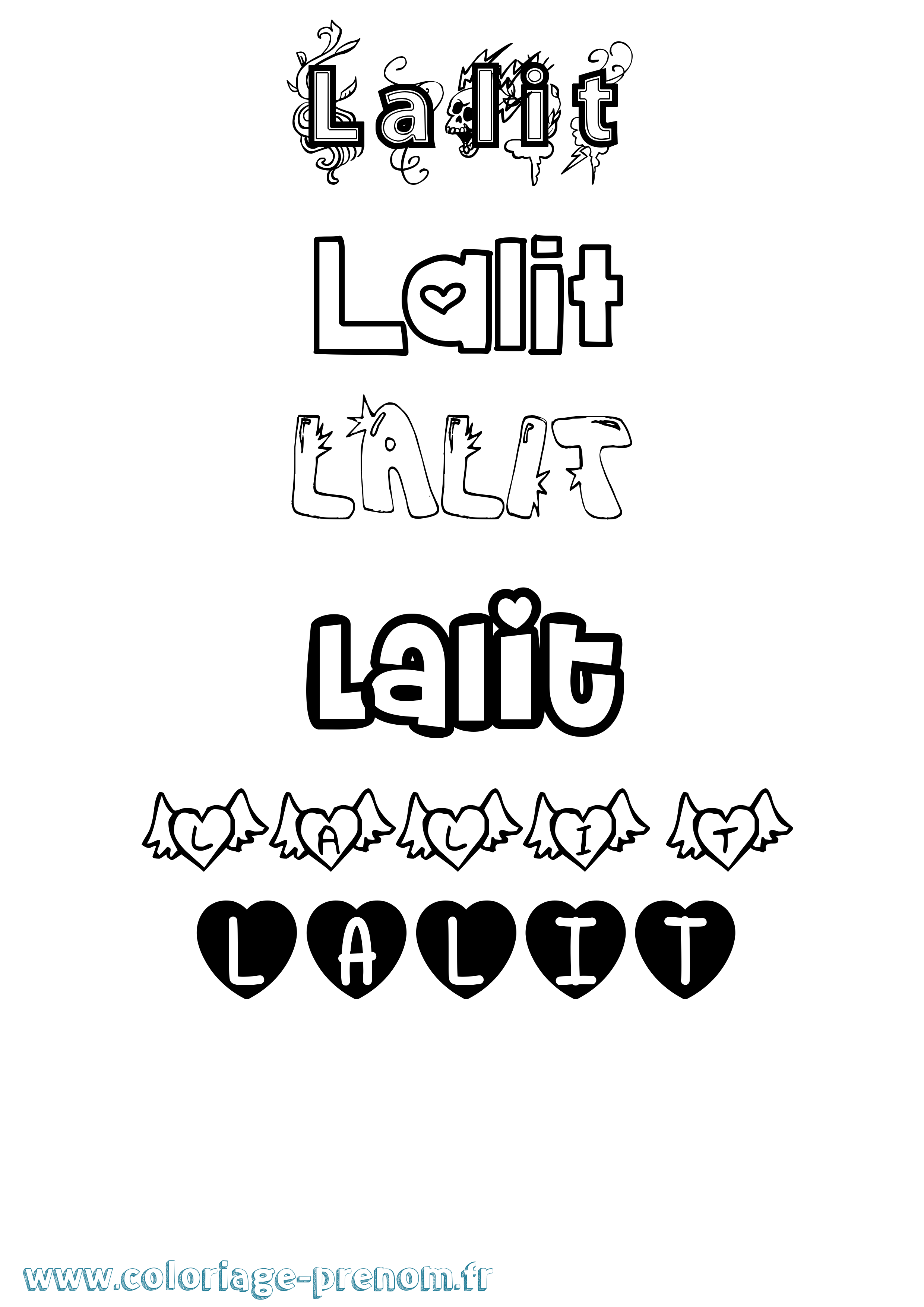 Coloriage Lalit Girly Coloriage prénom Lalit Girly