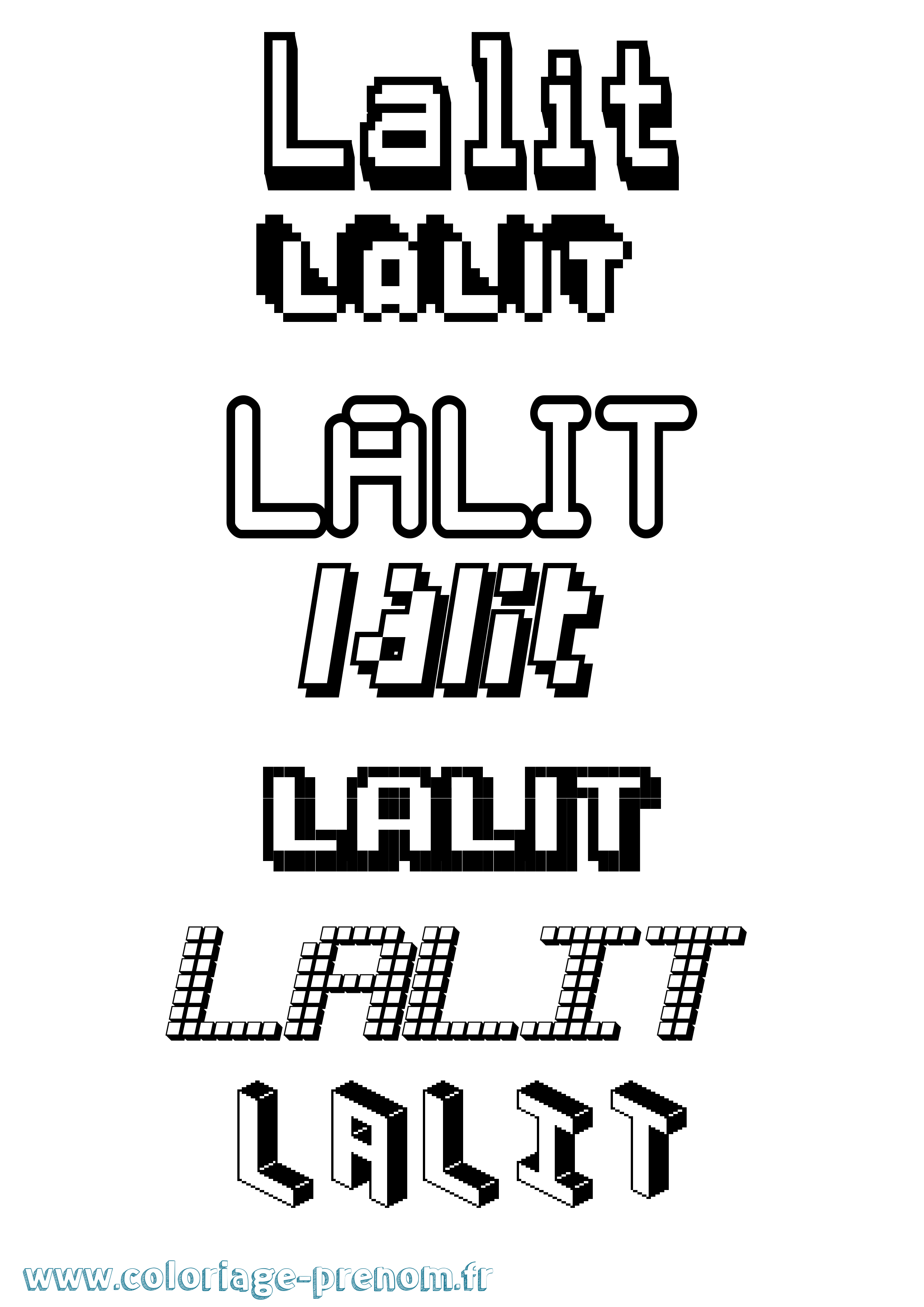 Coloriage Lalit Pixel Coloriage prénom Lalit Pixel