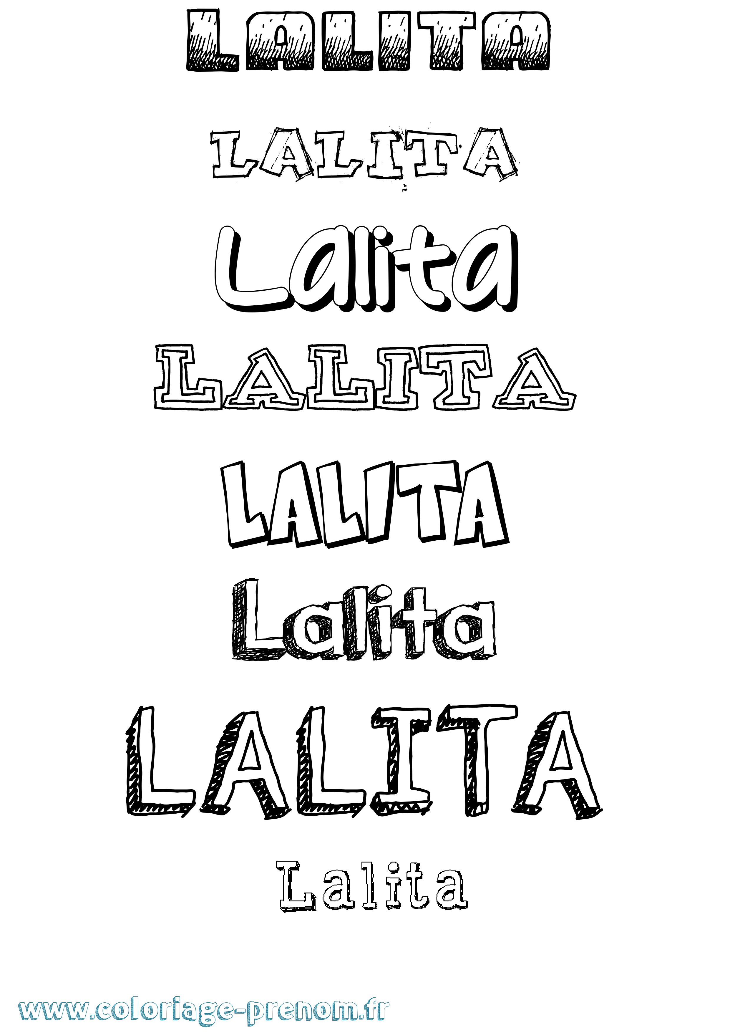 Coloriage prénom Lalita Dessiné