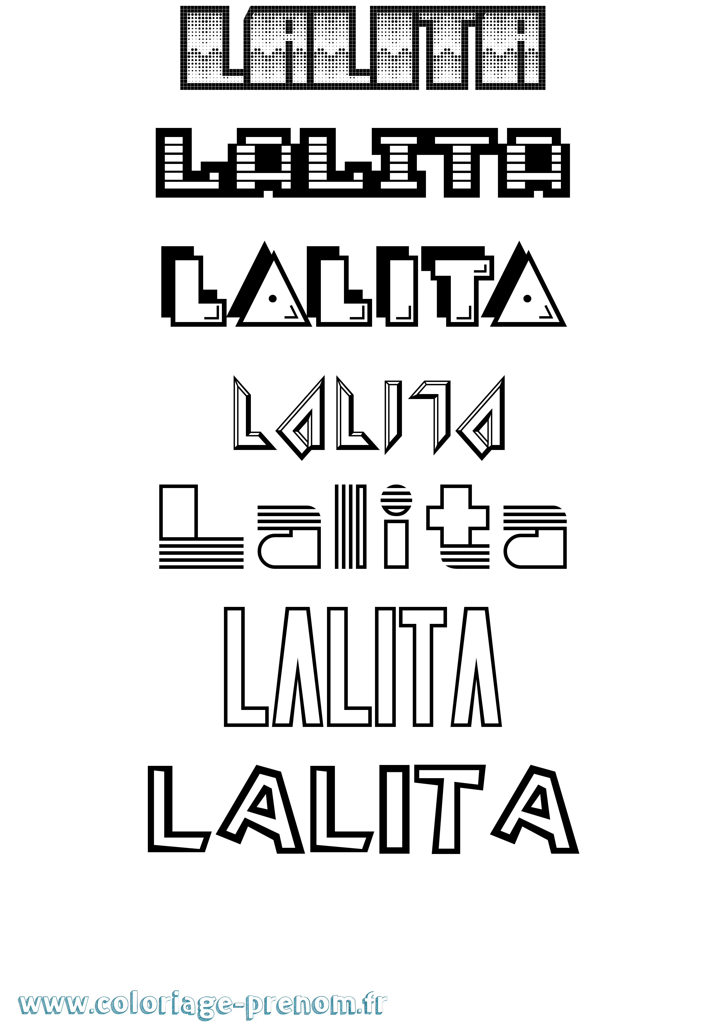 Coloriage prénom Lalita Jeux Vidéos