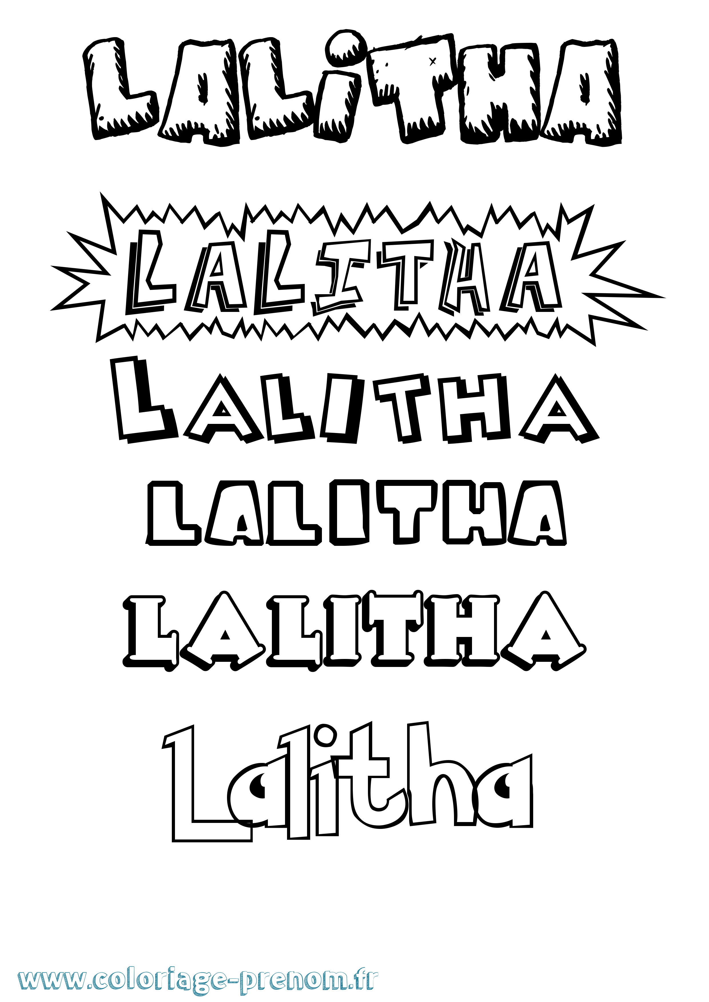 Coloriage prénom Lalitha Dessin Animé