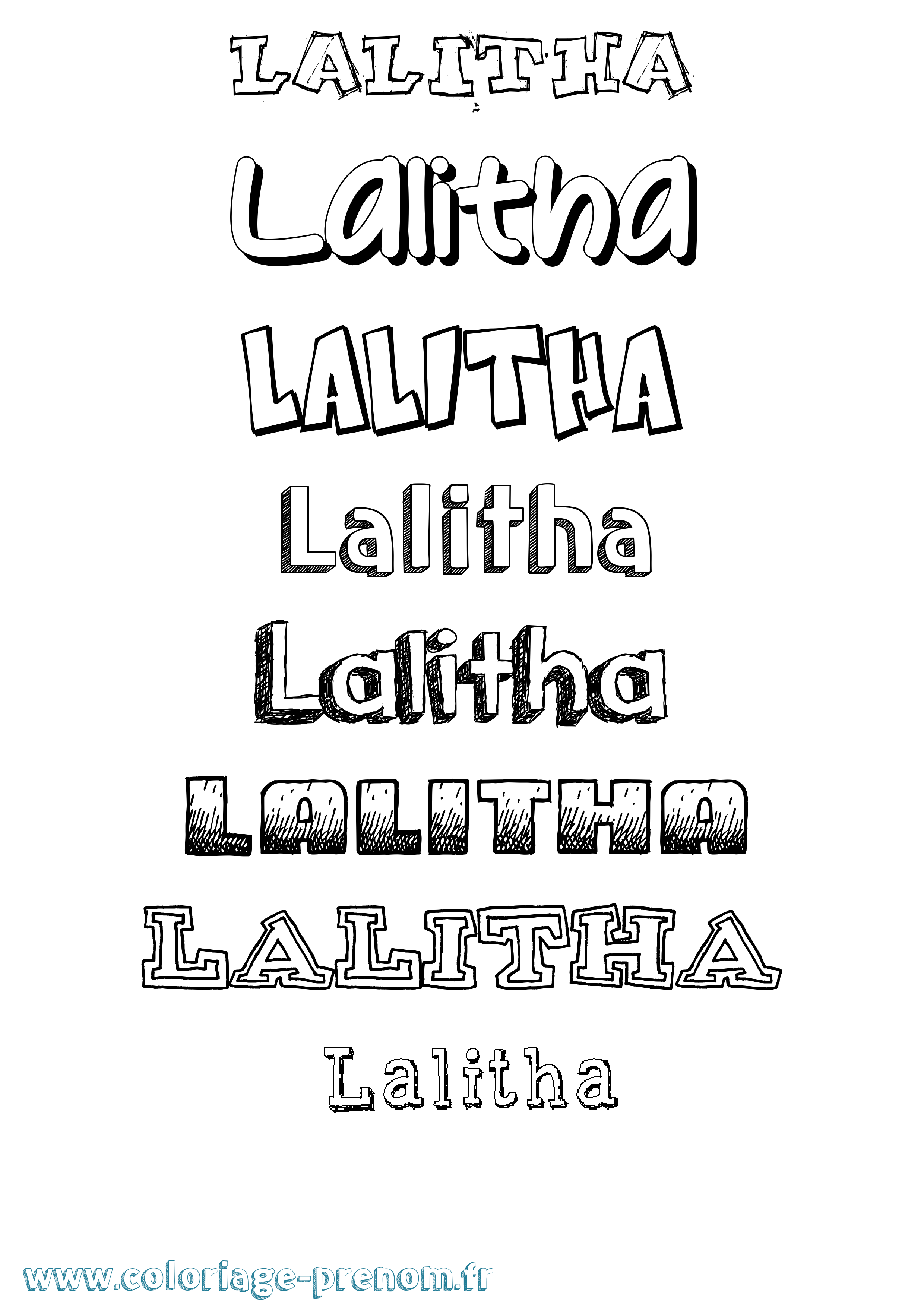 Coloriage prénom Lalitha Dessiné