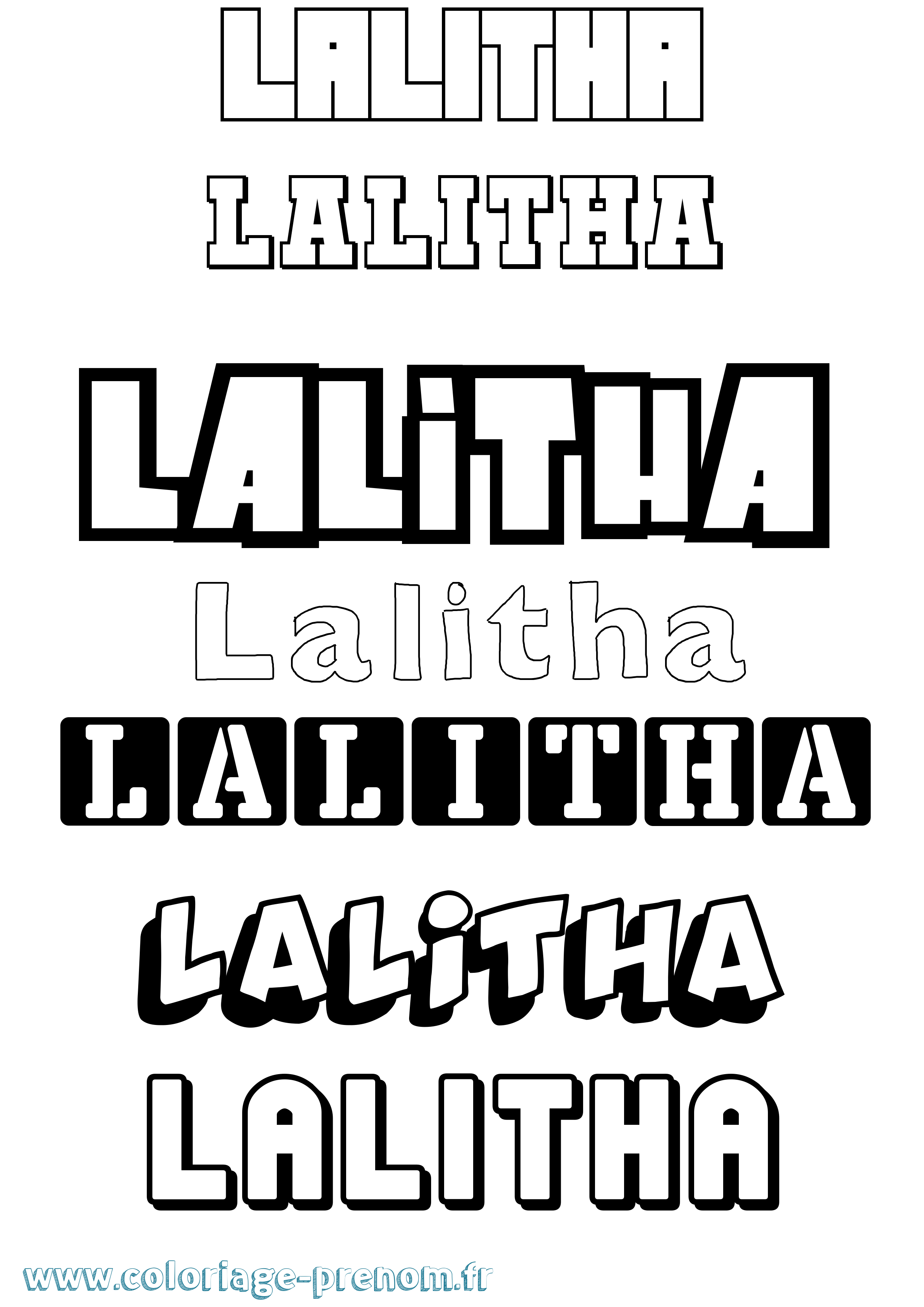 Coloriage prénom Lalitha Simple