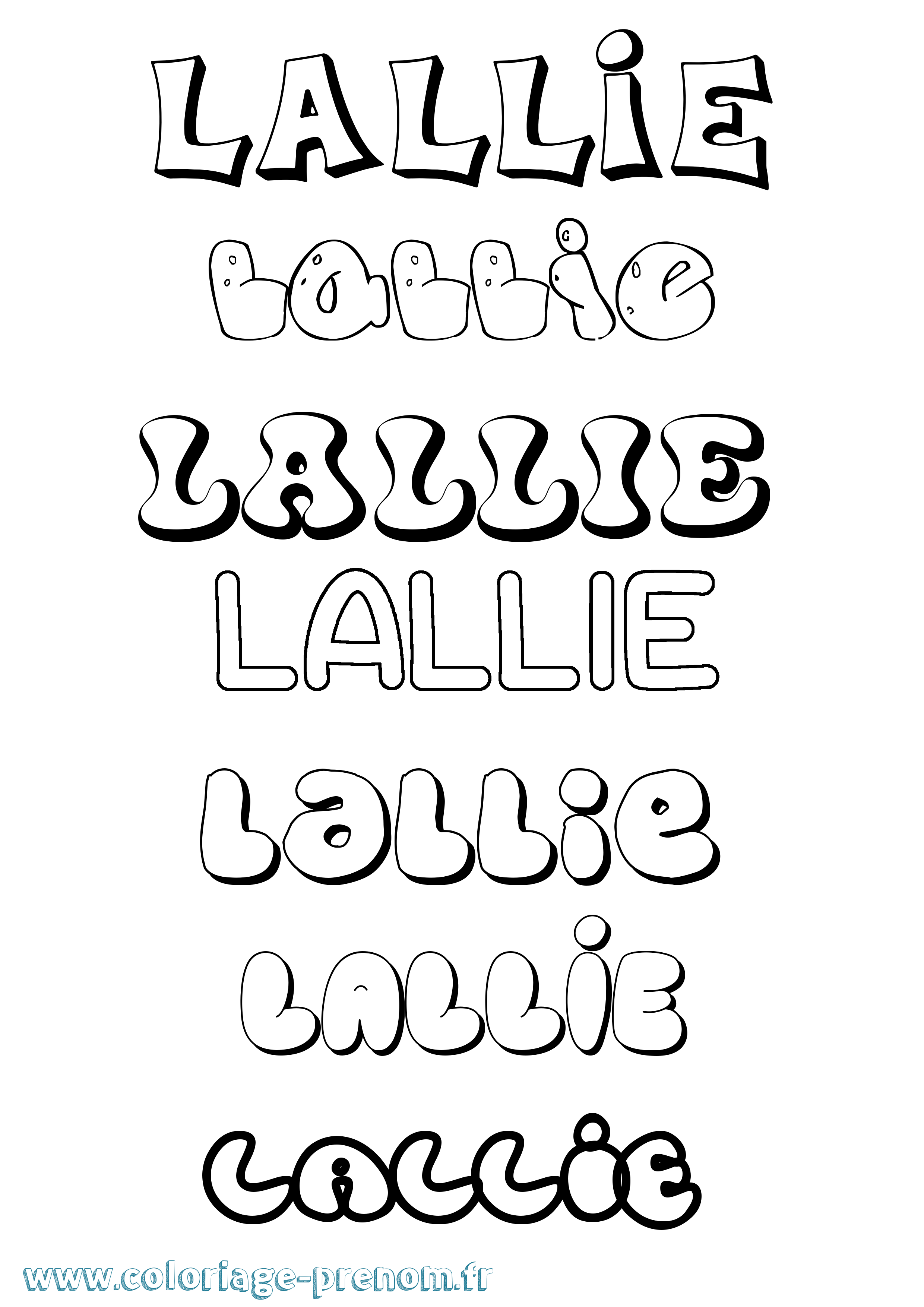 Coloriage Lallie Bubble Coloriage prénom Lallie Bubble