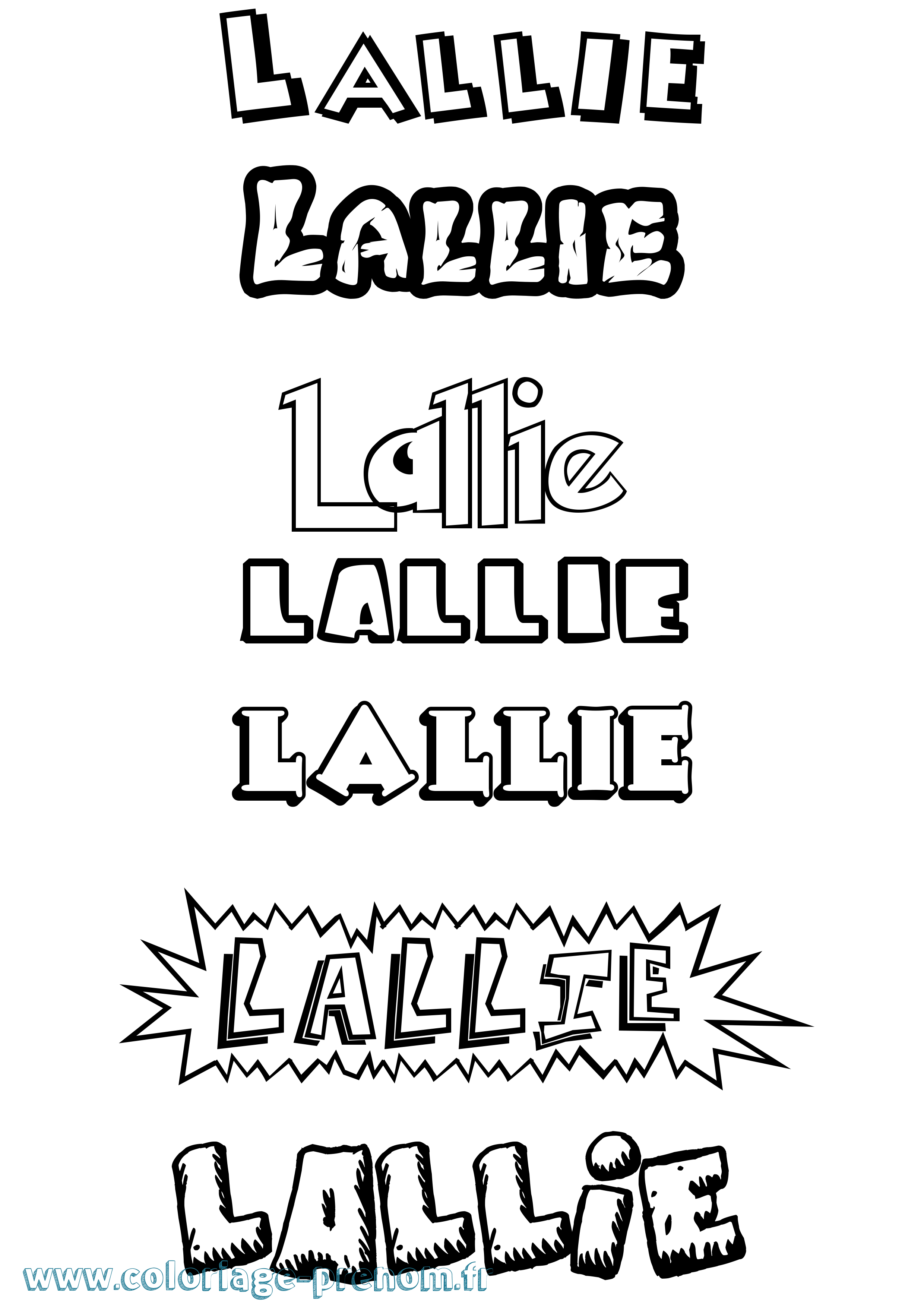 Coloriage Lallie Dessin Animé Coloriage prénom Lallie Dessin Animé