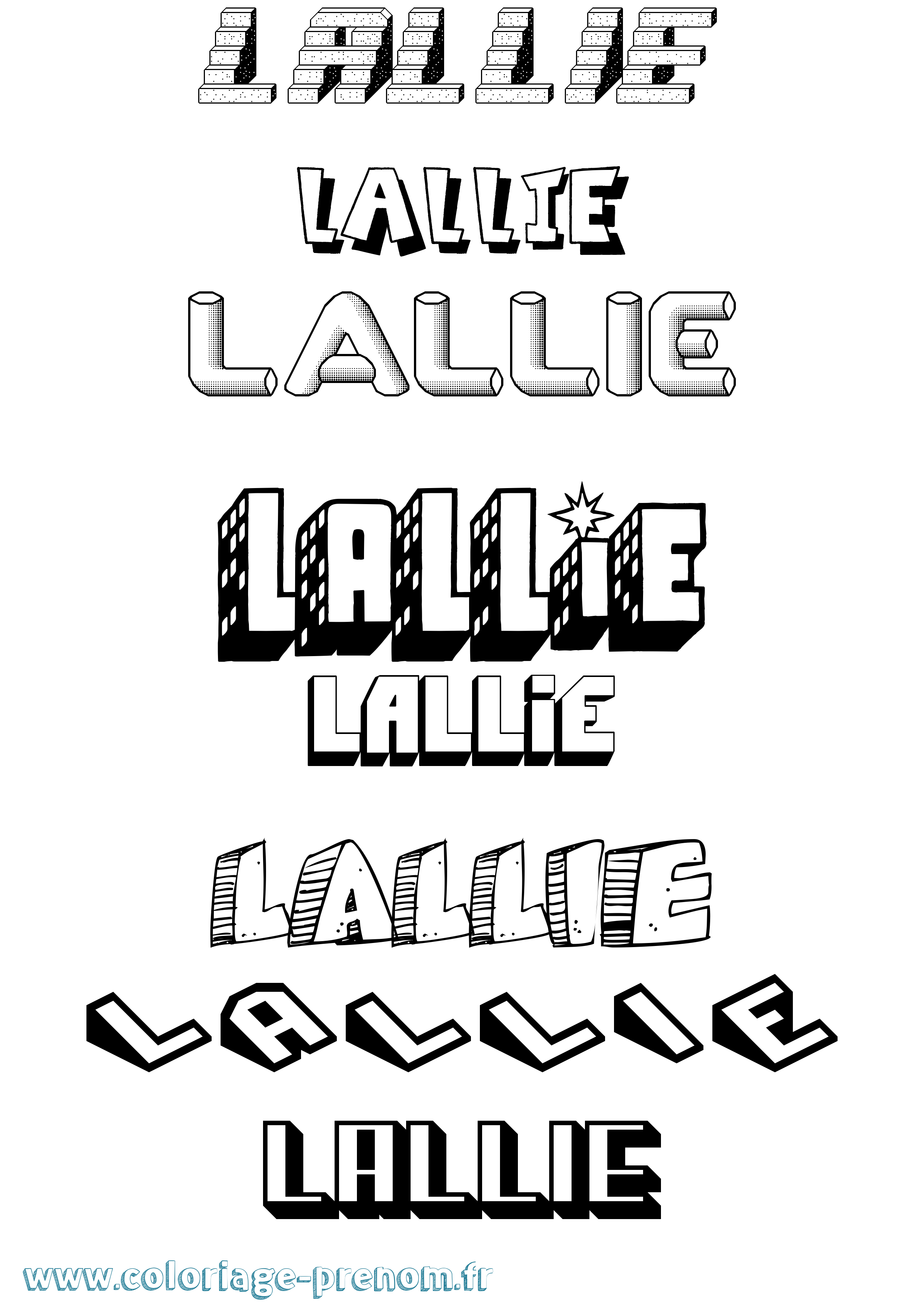 Coloriage Lallie Effet 3D Coloriage prénom Lallie Effet 3D