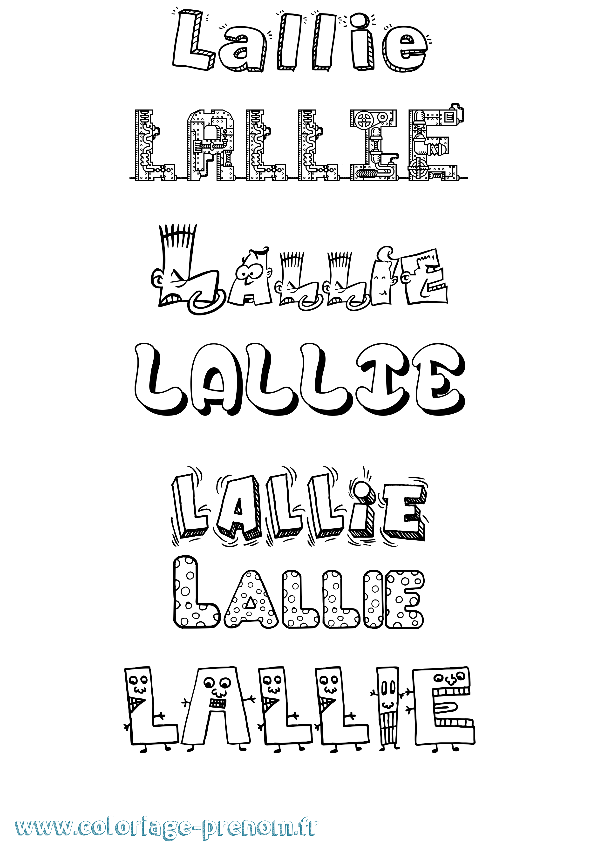 Coloriage Lallie Fun Coloriage prénom Lallie Fun