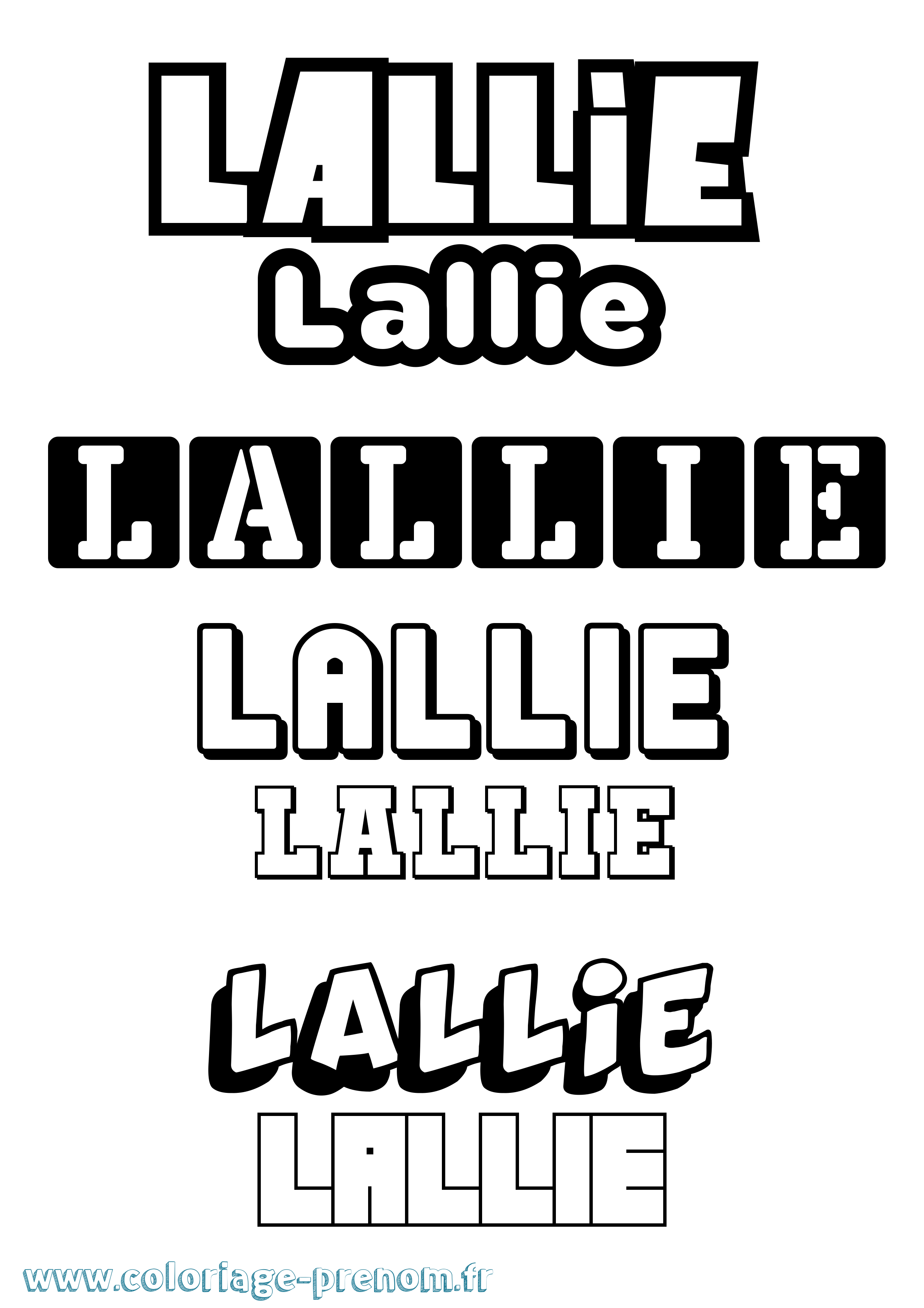 Coloriage Lallie Simple Coloriage prénom Lallie Simple