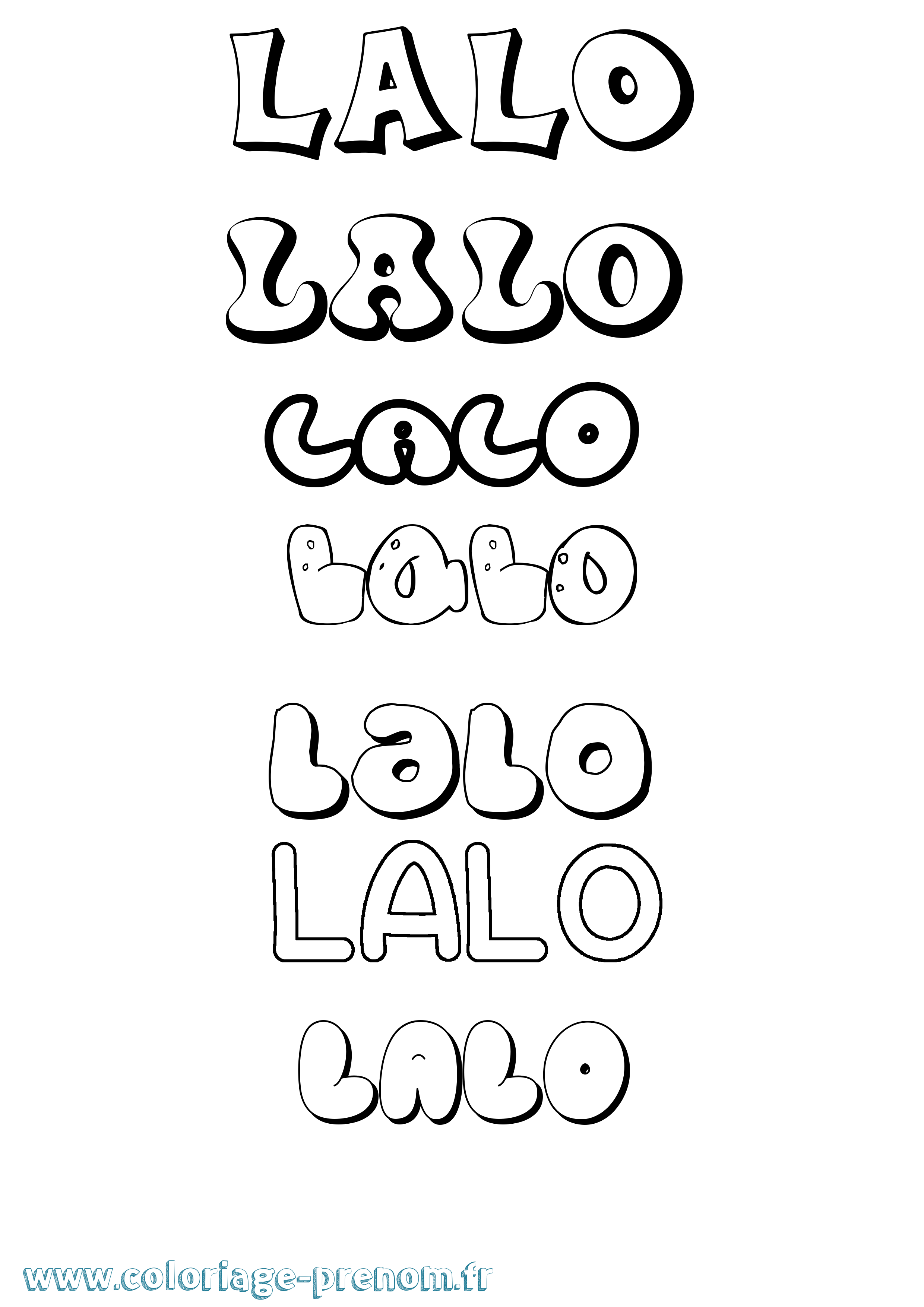 Coloriage Lalo Bubble Coloriage prénom Lalo Bubble