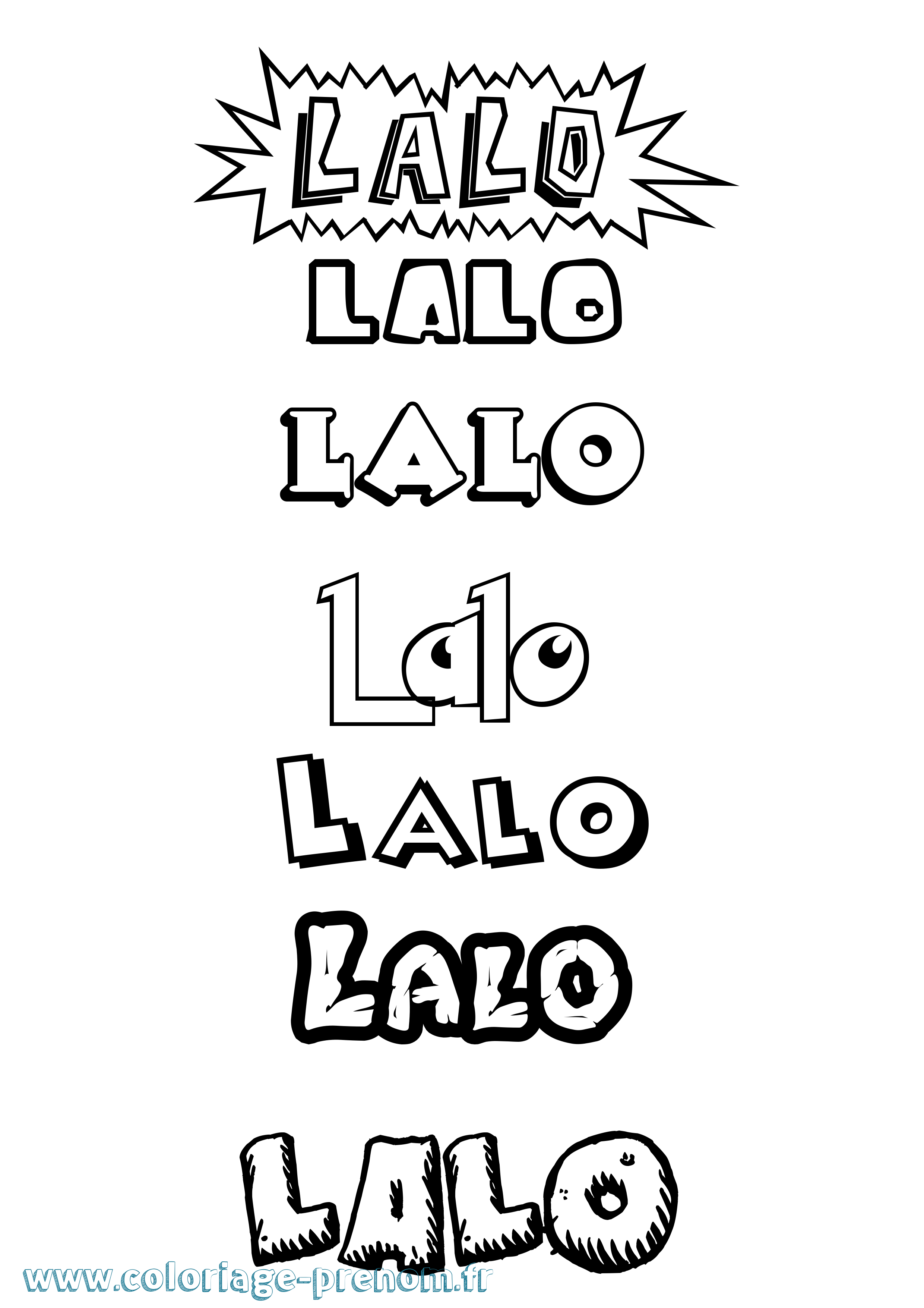 Coloriage Lalo Dessin Animé Coloriage prénom Lalo Dessin Animé