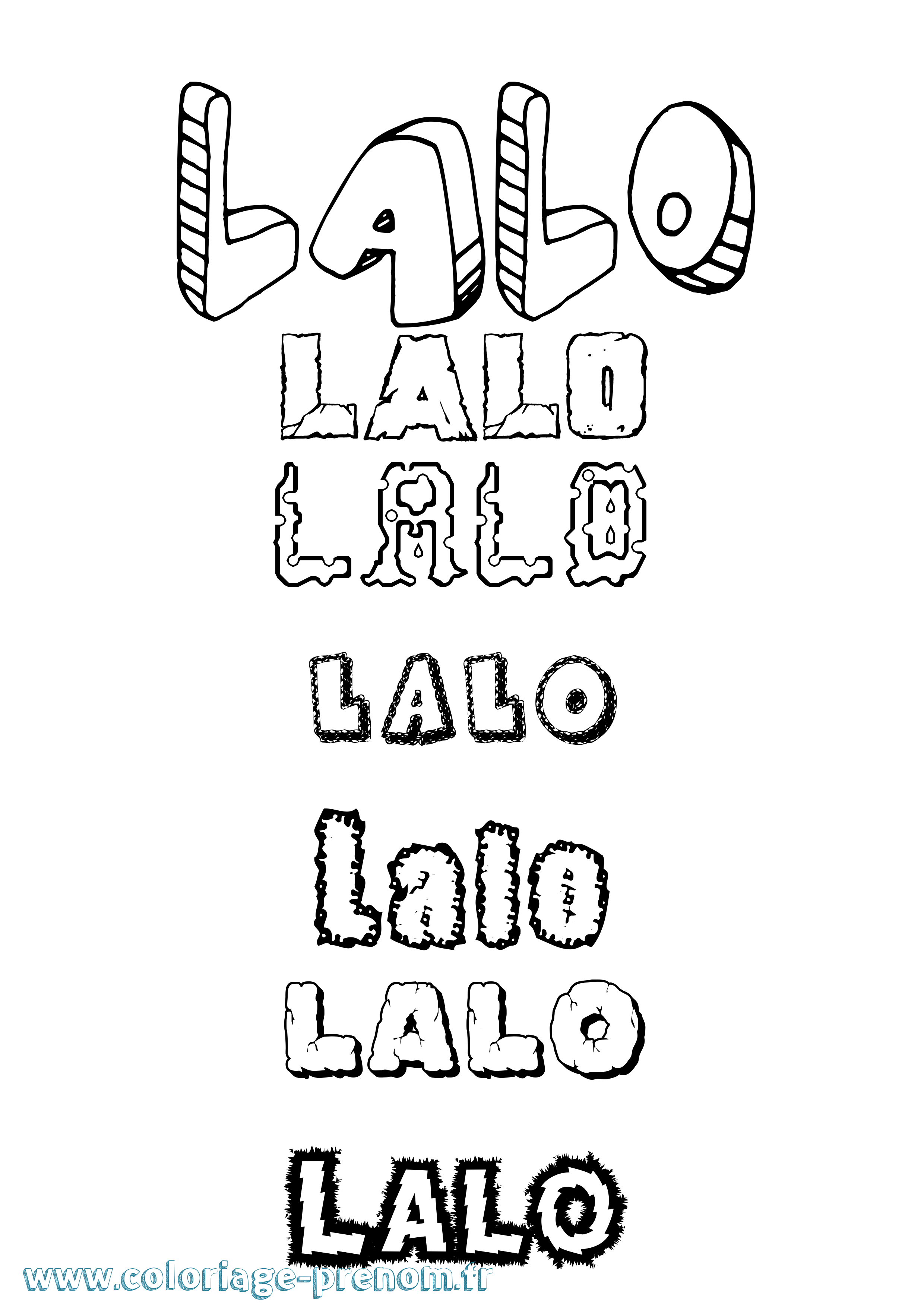 Coloriage Lalo Destructuré Coloriage prénom Lalo Destructuré