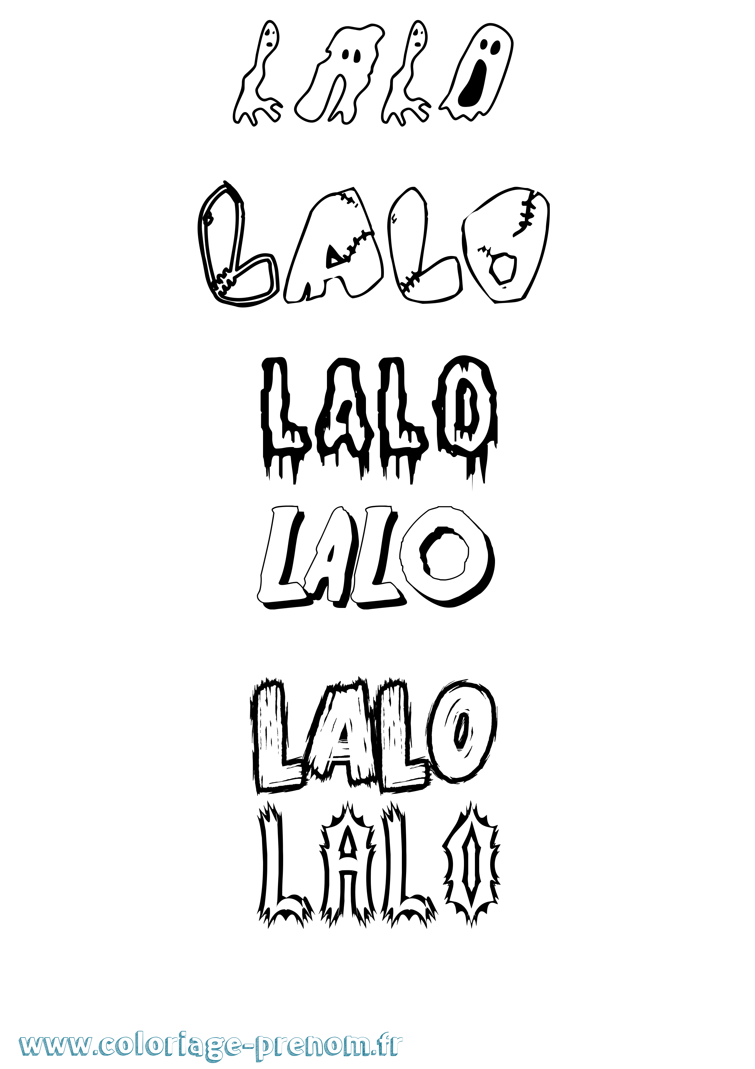 Coloriage Lalo Frisson Coloriage prénom Lalo Frisson