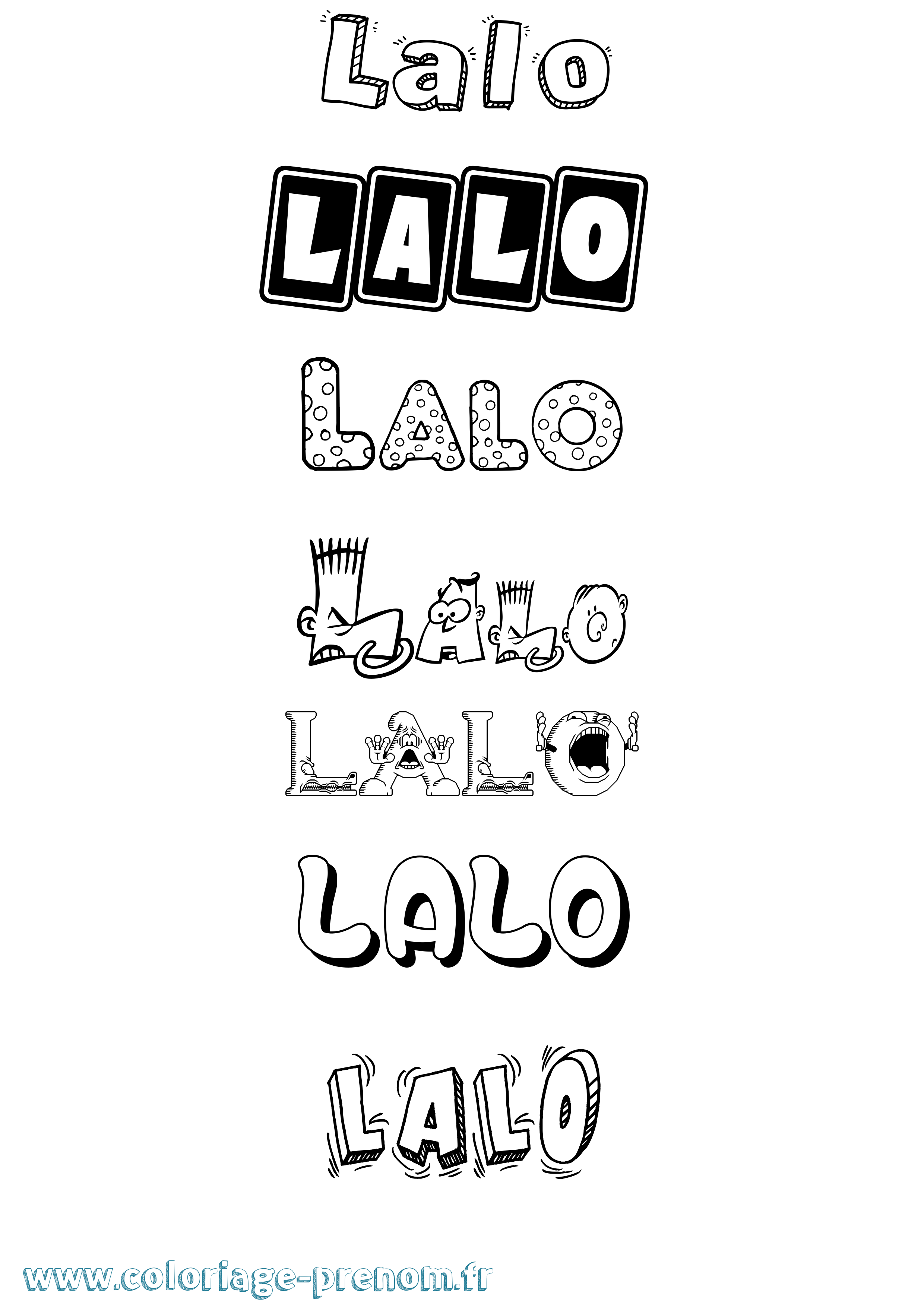 Coloriage prénom Lalo Fun