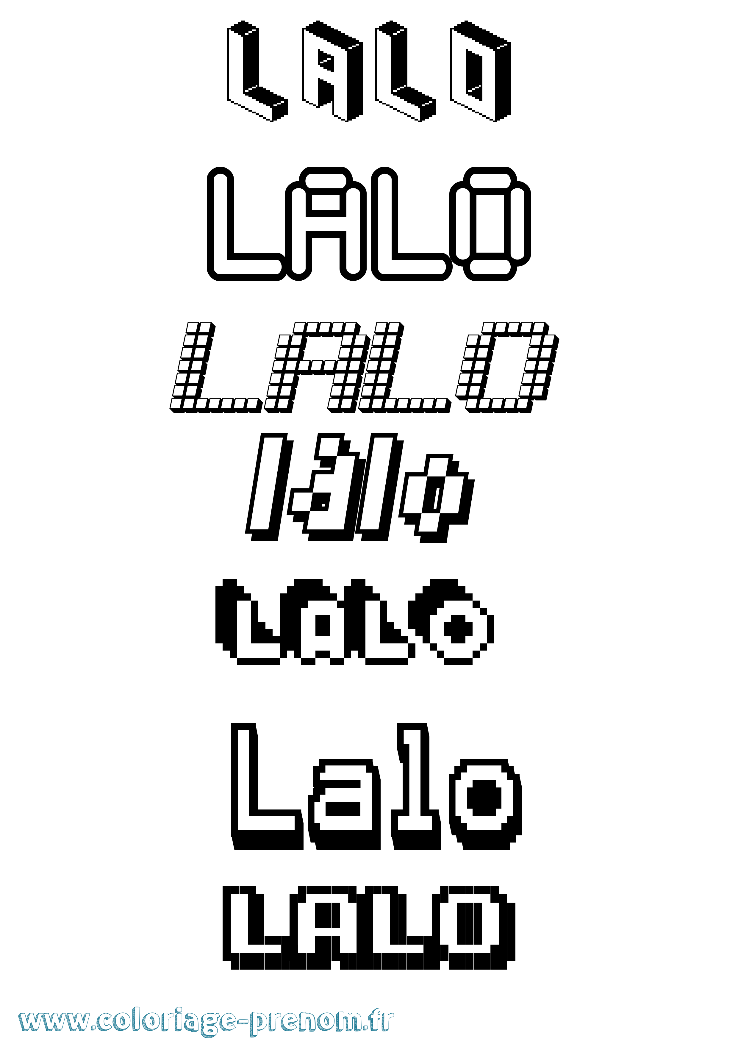 Coloriage prénom Lalo Pixel