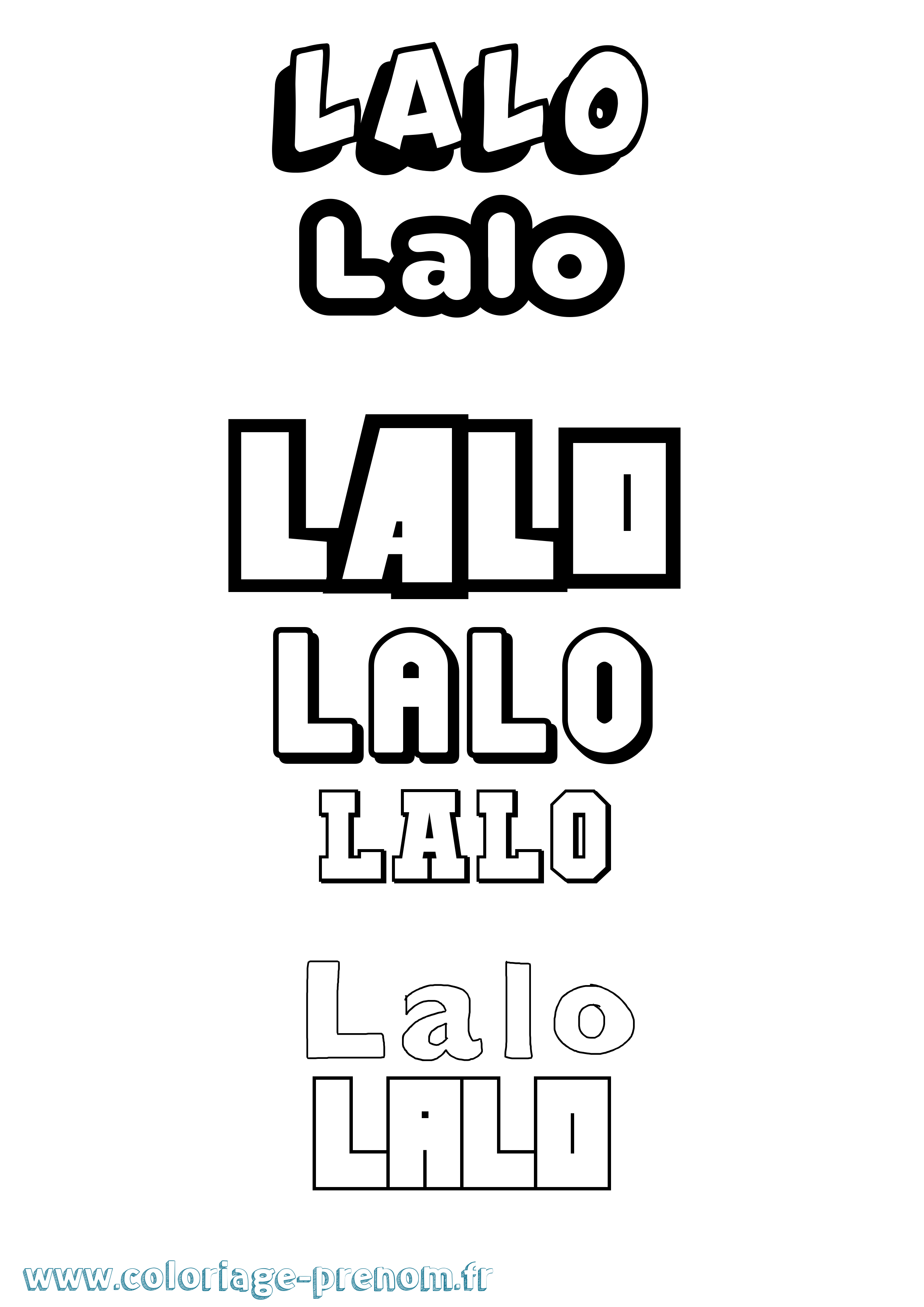 Coloriage Lalo Simple Coloriage prénom Lalo Simple