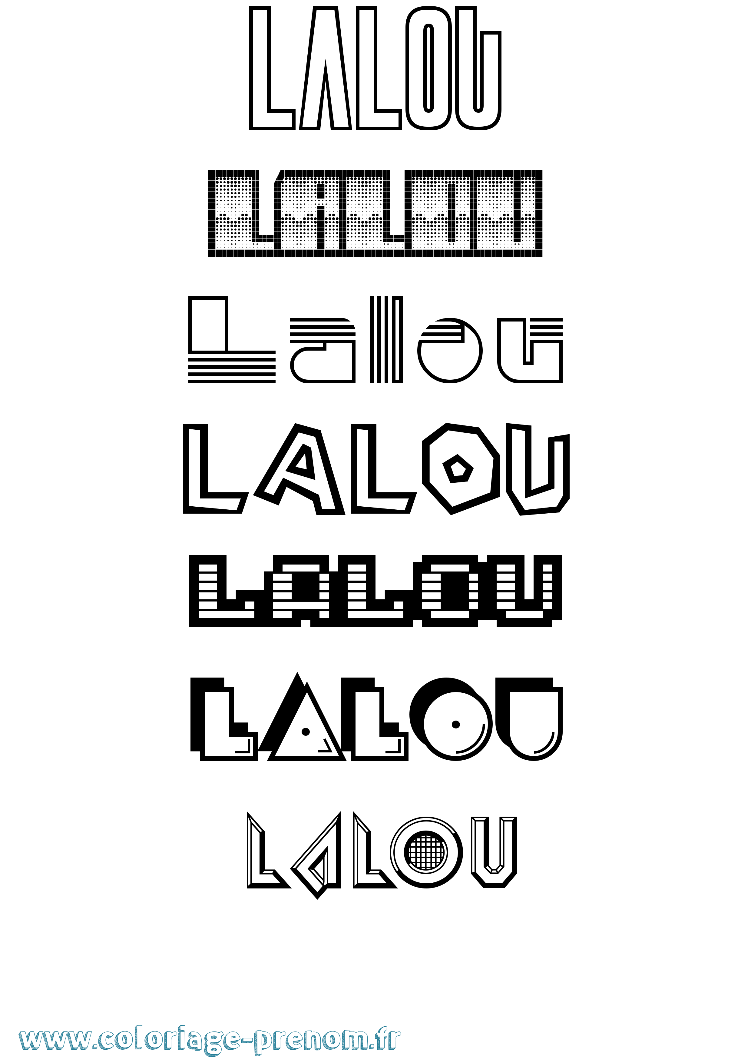 Coloriage prénom Lalou Jeux Vidéos