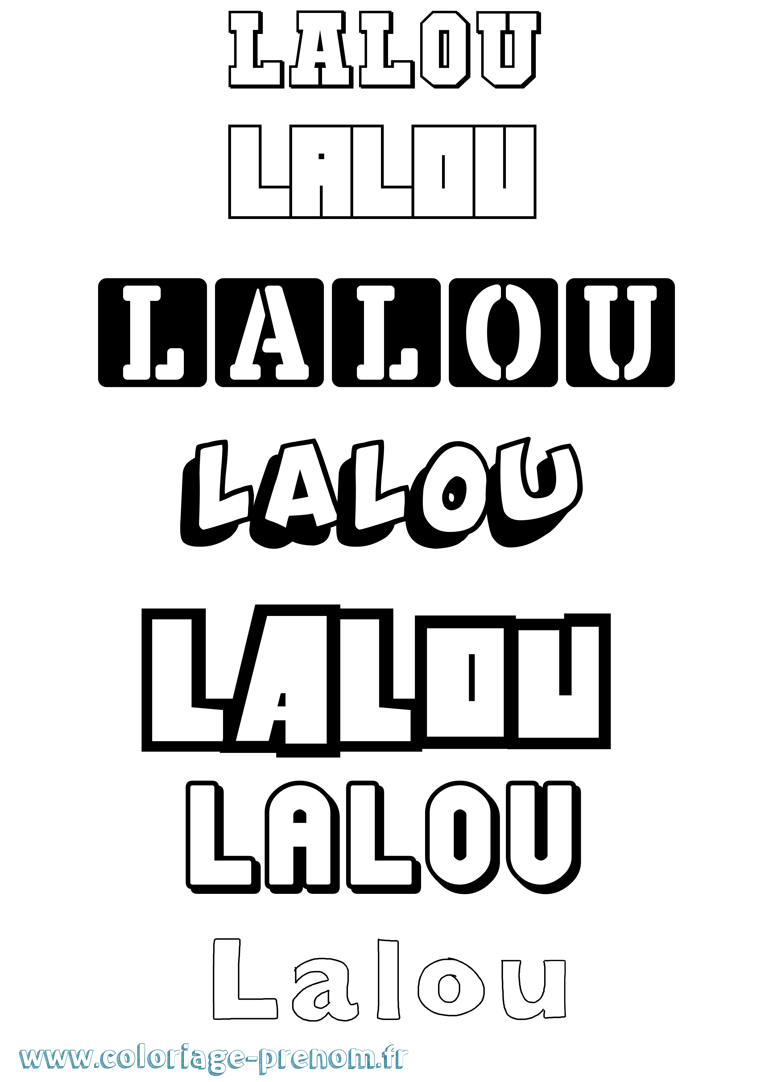 Coloriage prénom Lalou Simple