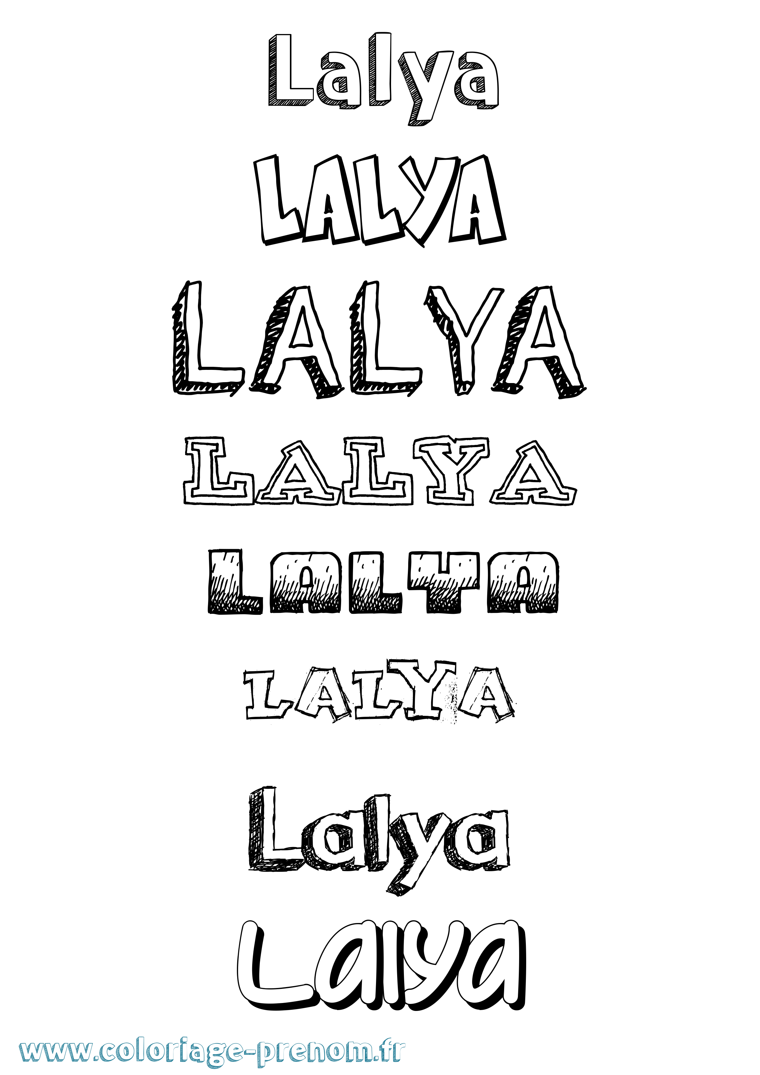 Coloriage prénom Lalya Dessiné