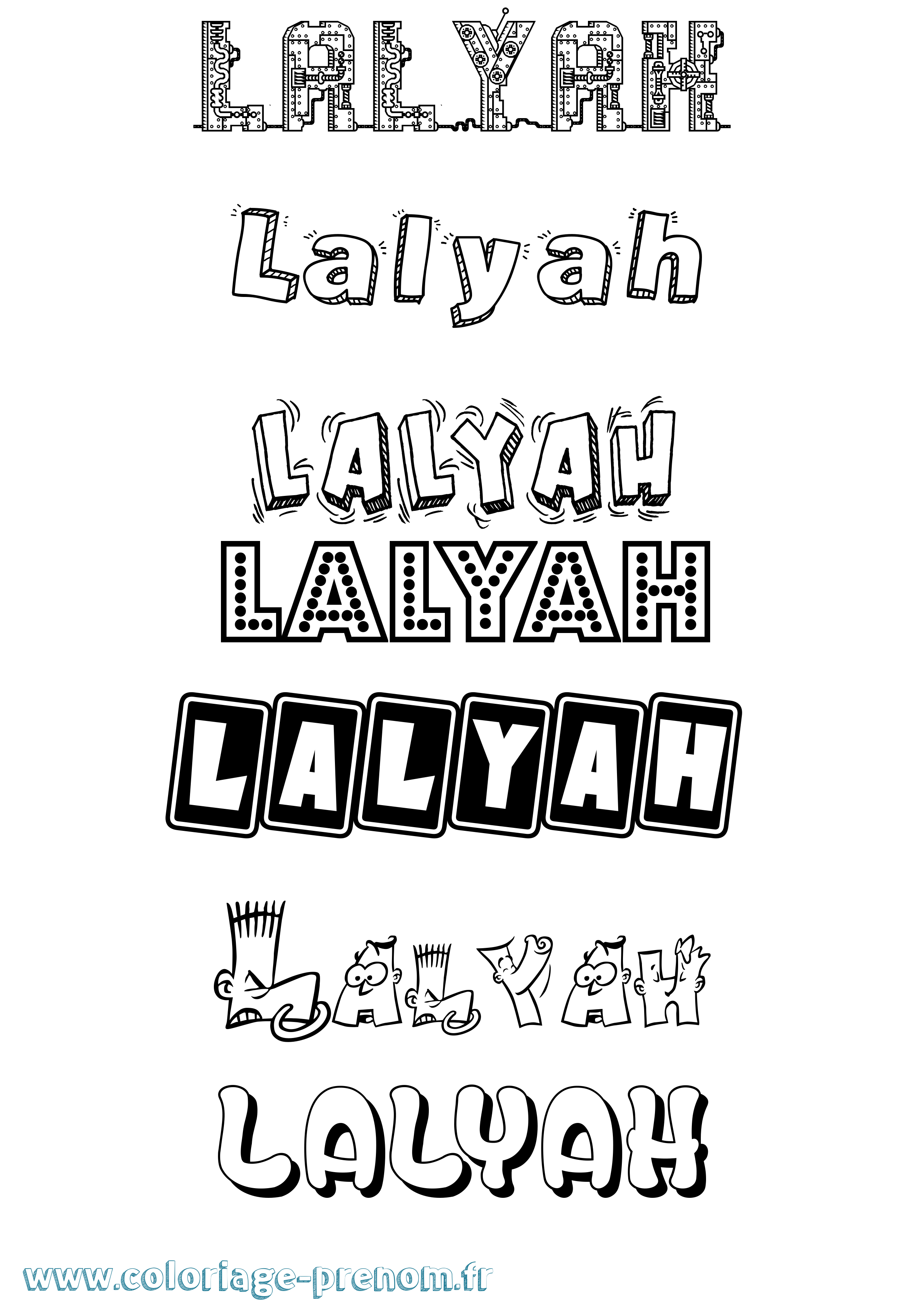 Coloriage Lalyah Fun Coloriage prénom Lalyah Fun