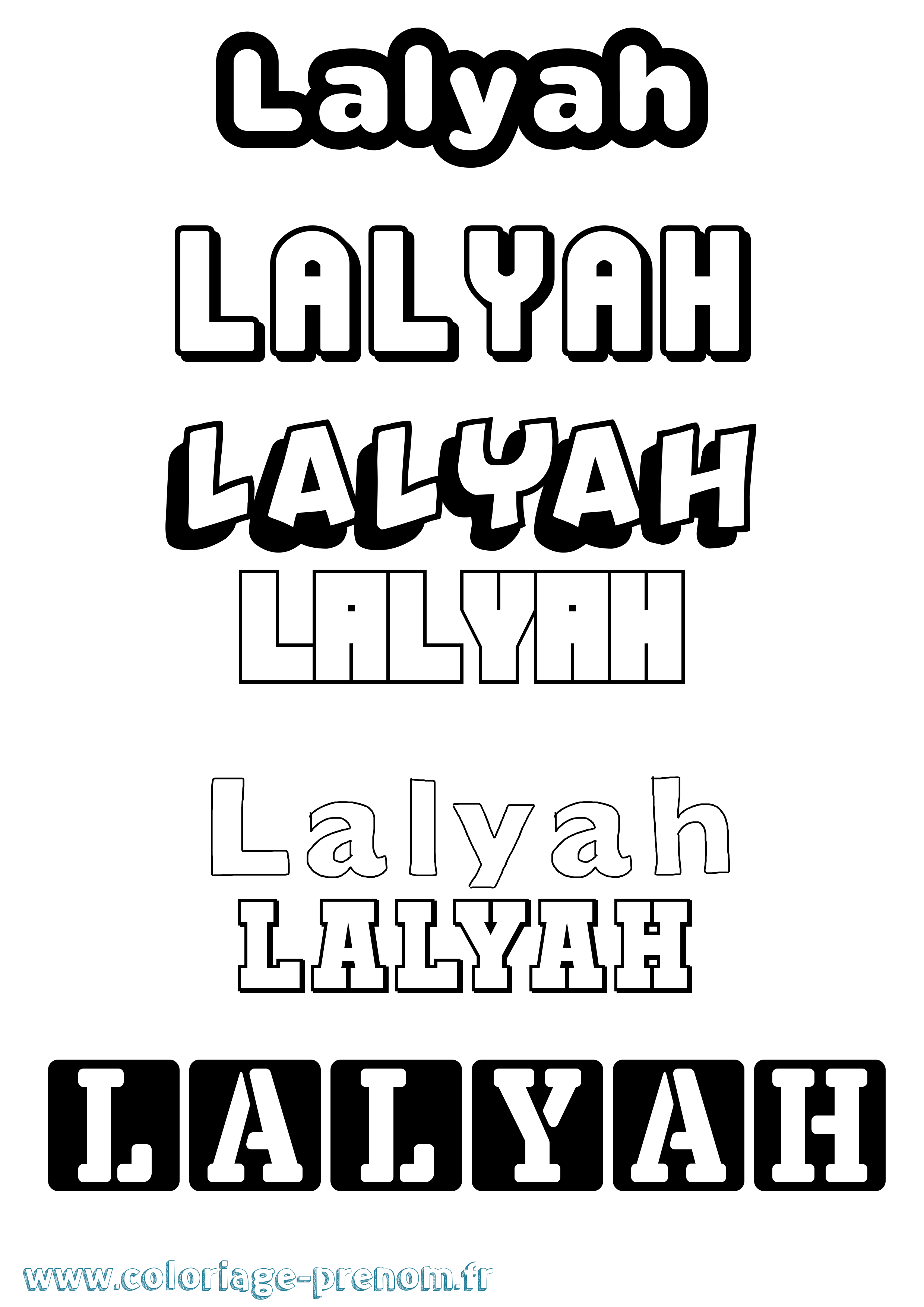 Coloriage Lalyah Simple Coloriage prénom Lalyah Simple