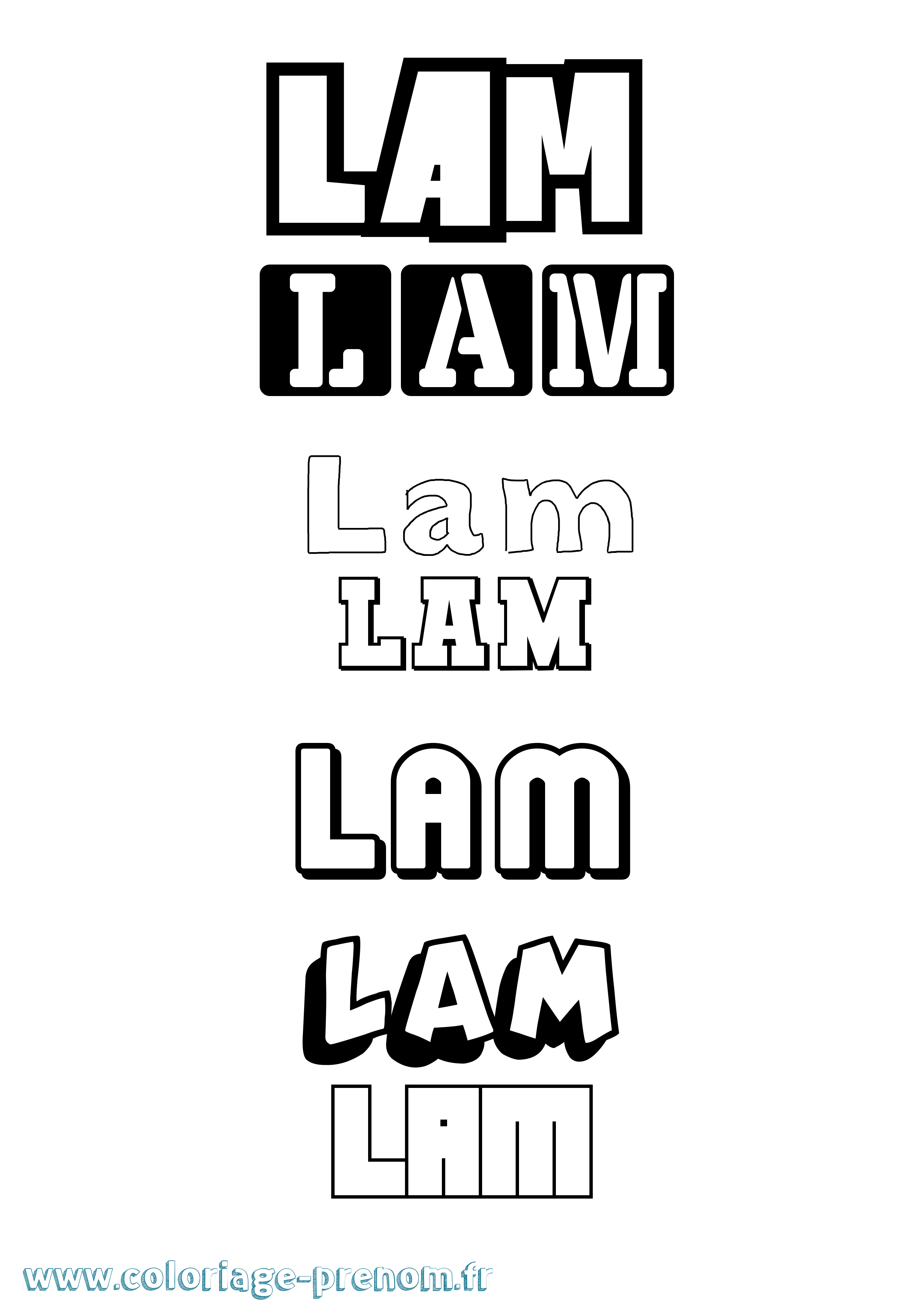 Coloriage prénom Lam Simple