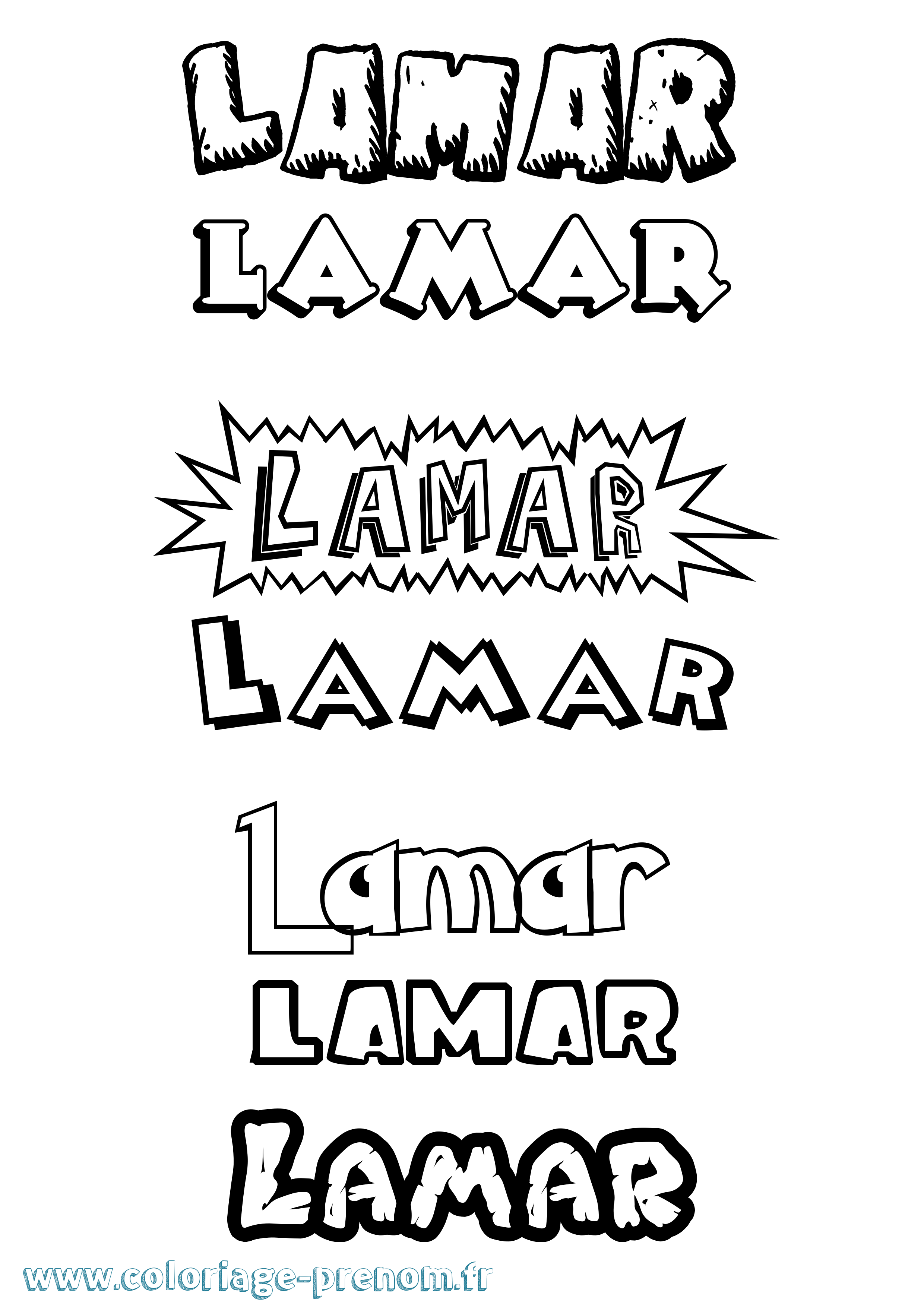 Coloriage prénom Lamar Dessin Animé