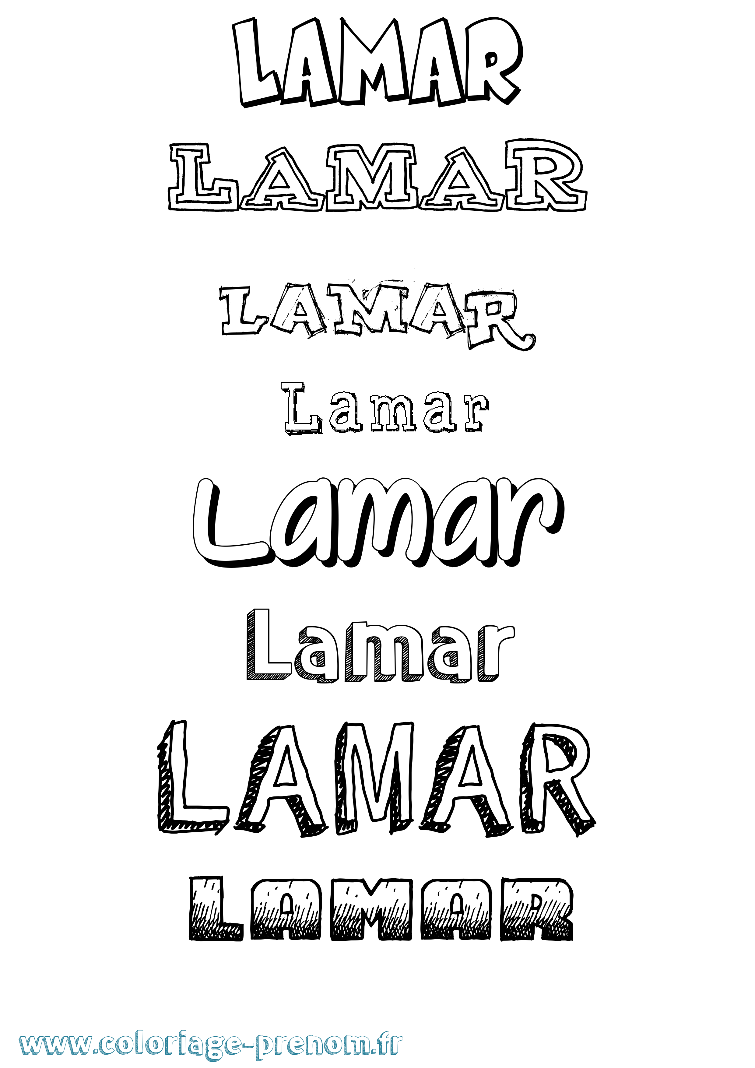 Coloriage prénom Lamar Dessiné