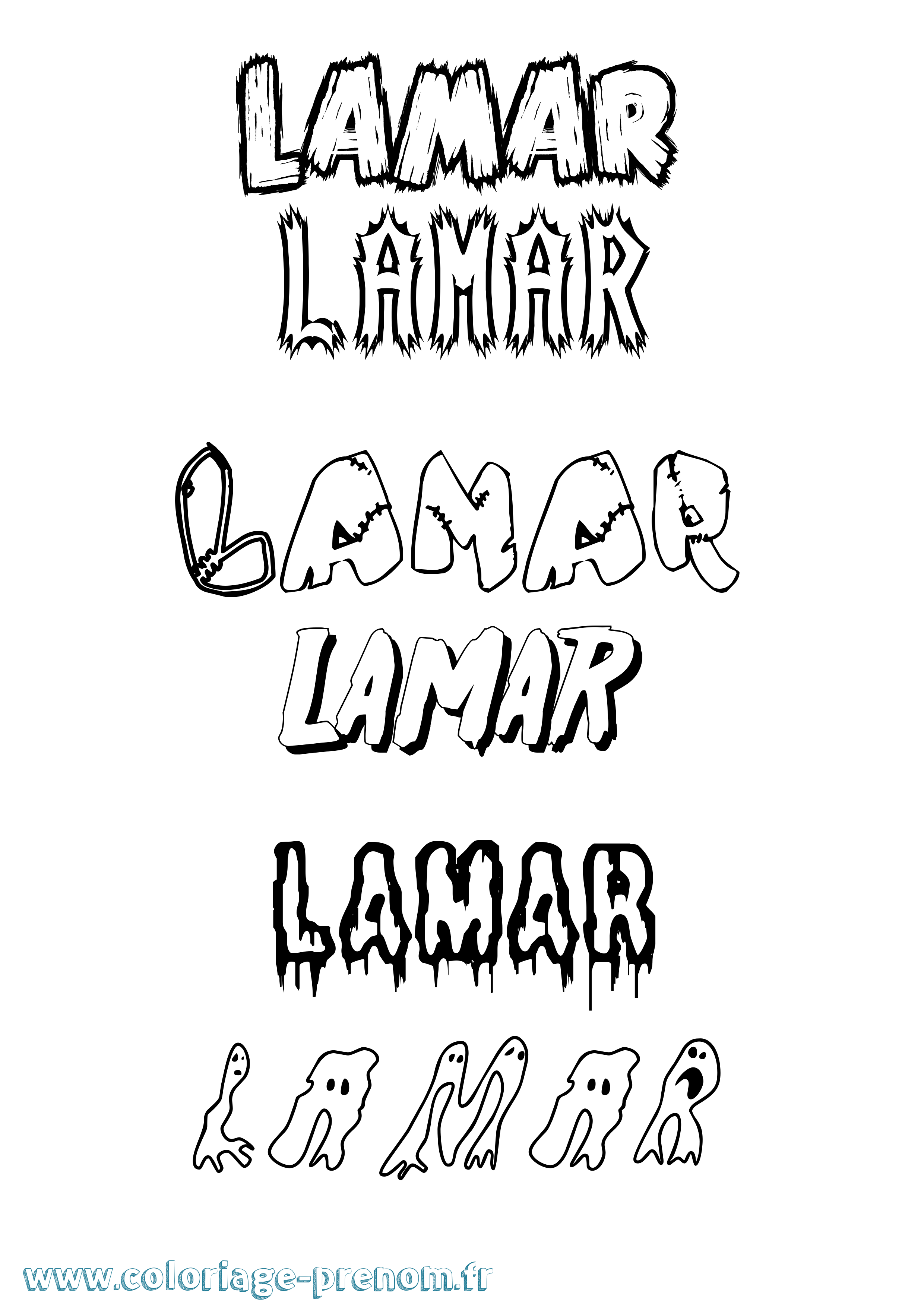 Coloriage prénom Lamar Frisson