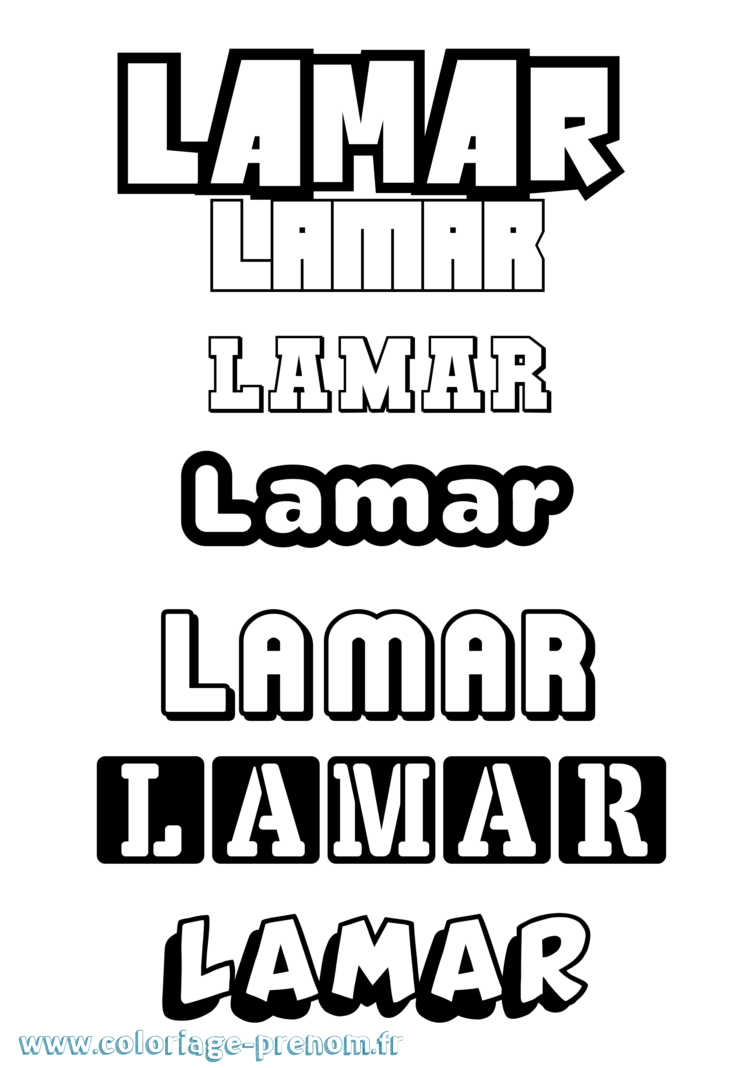 Coloriage prénom Lamar Simple