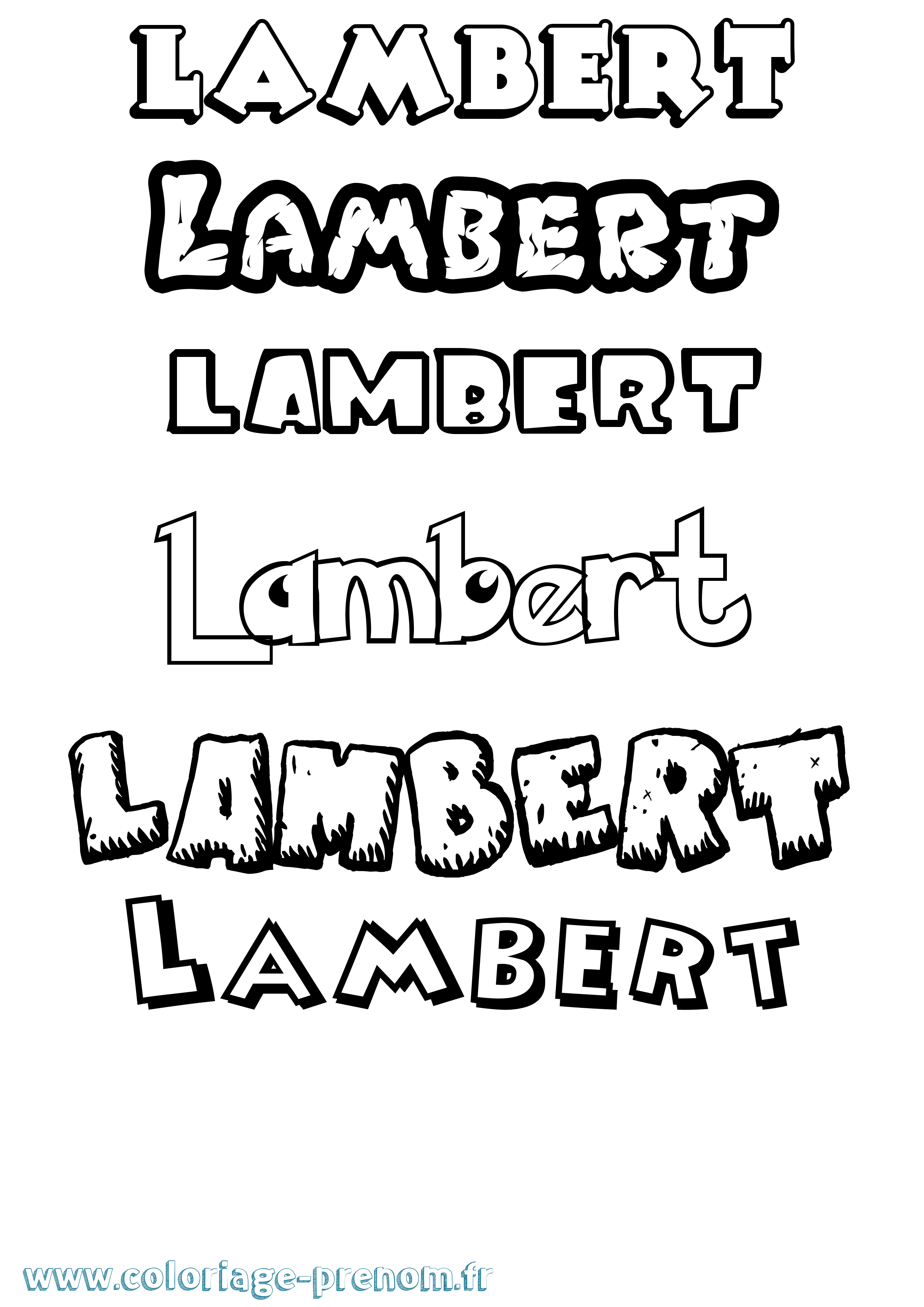 Coloriage Lambert Dessin Animé Coloriage prénom Lambert Dessin Animé