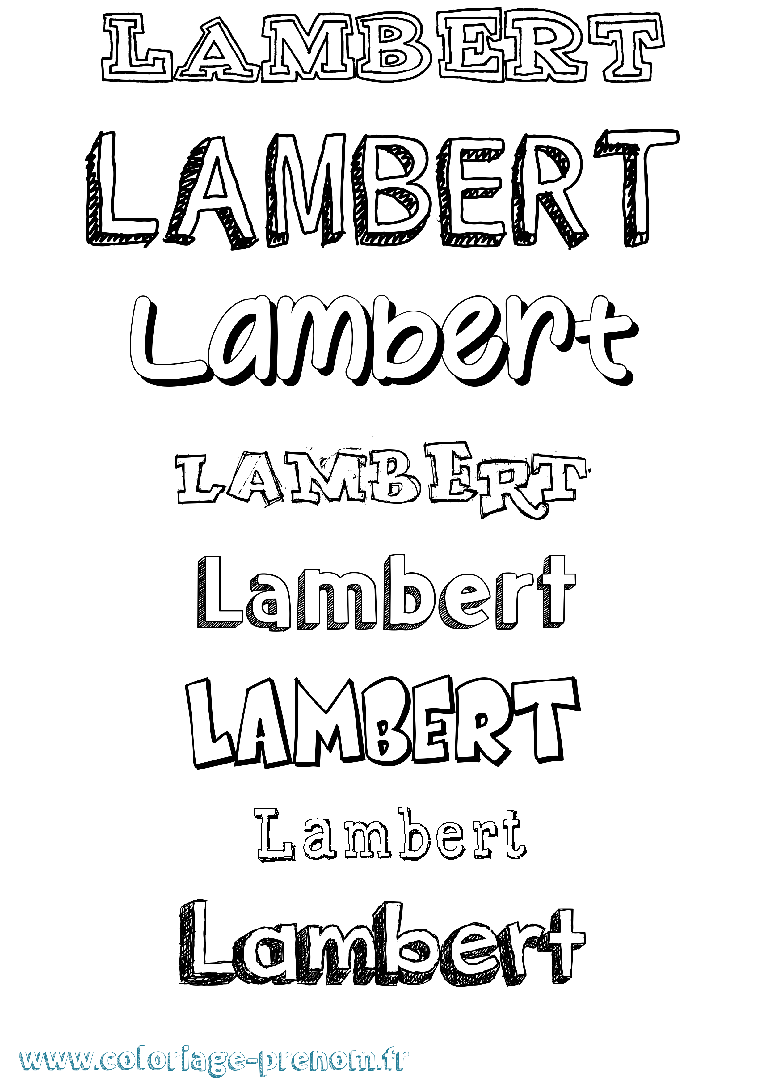 Coloriage Lambert Dessiné Coloriage prénom Lambert Dessiné