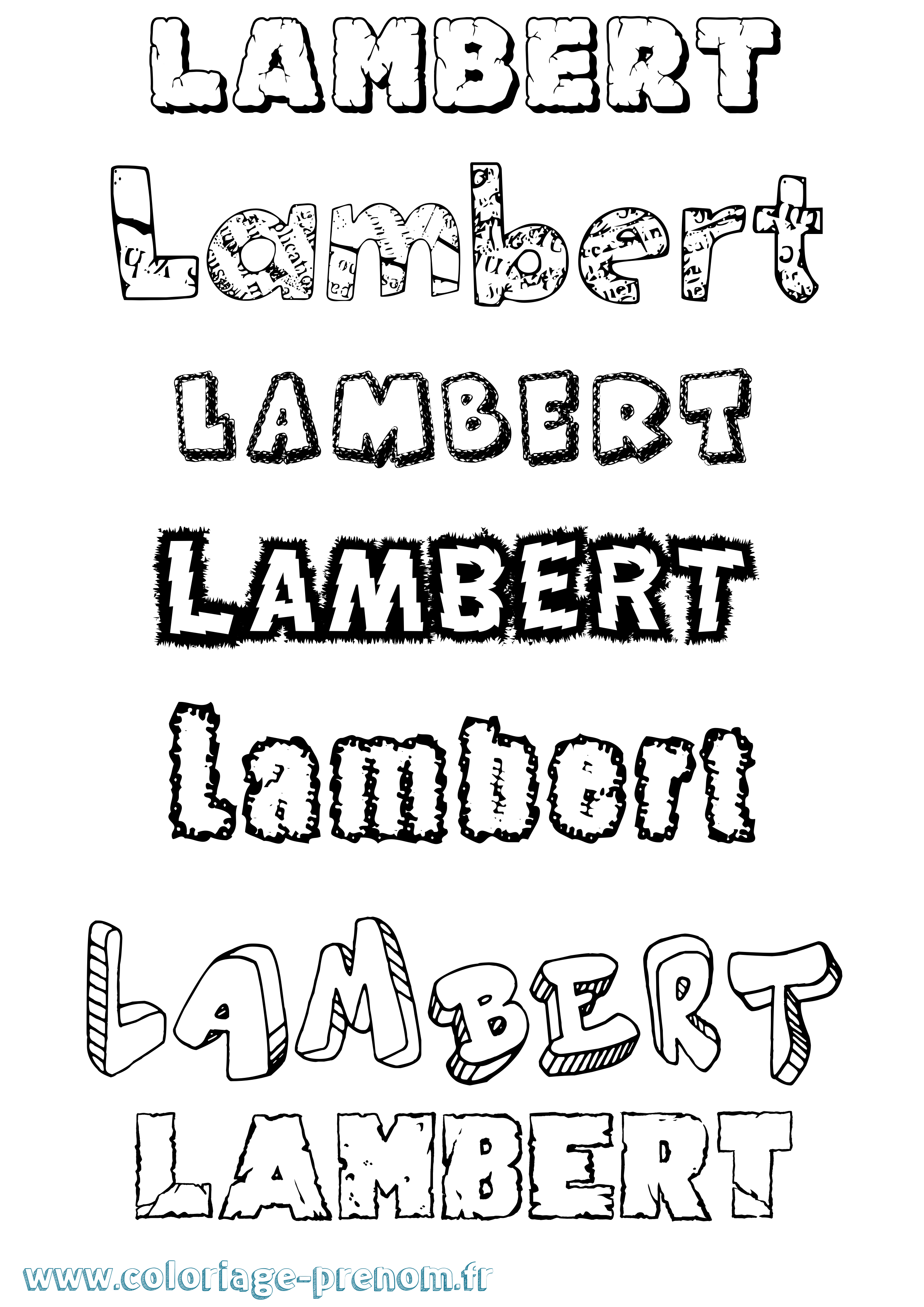 Coloriage prénom Lambert Destructuré